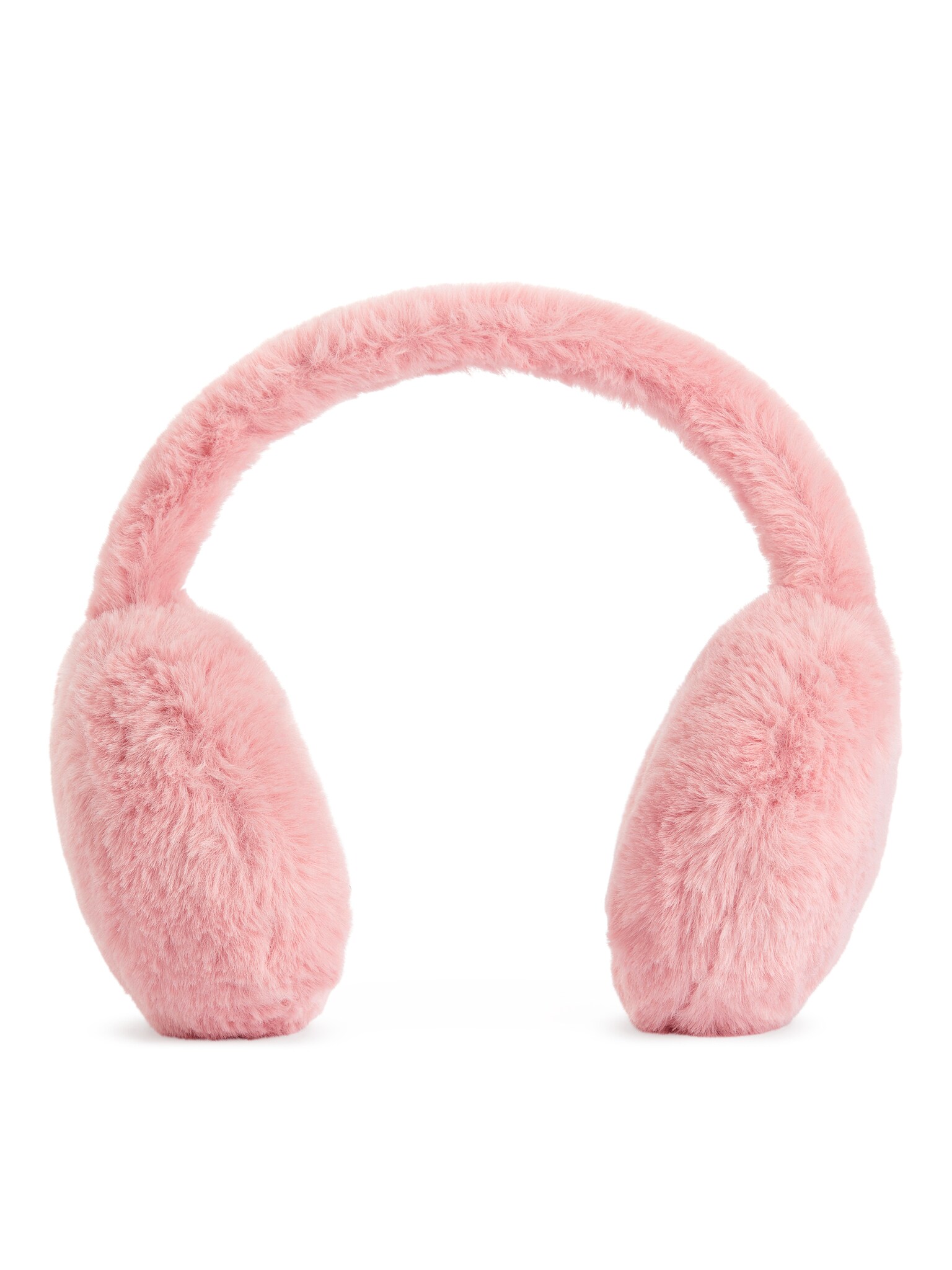 Faux Fur Earmuffs - Pink/Off-White