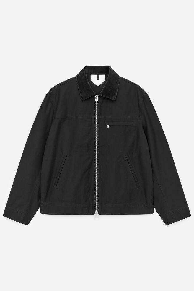 Cotton Canvas Jacket - Black/Dark Blue - 1