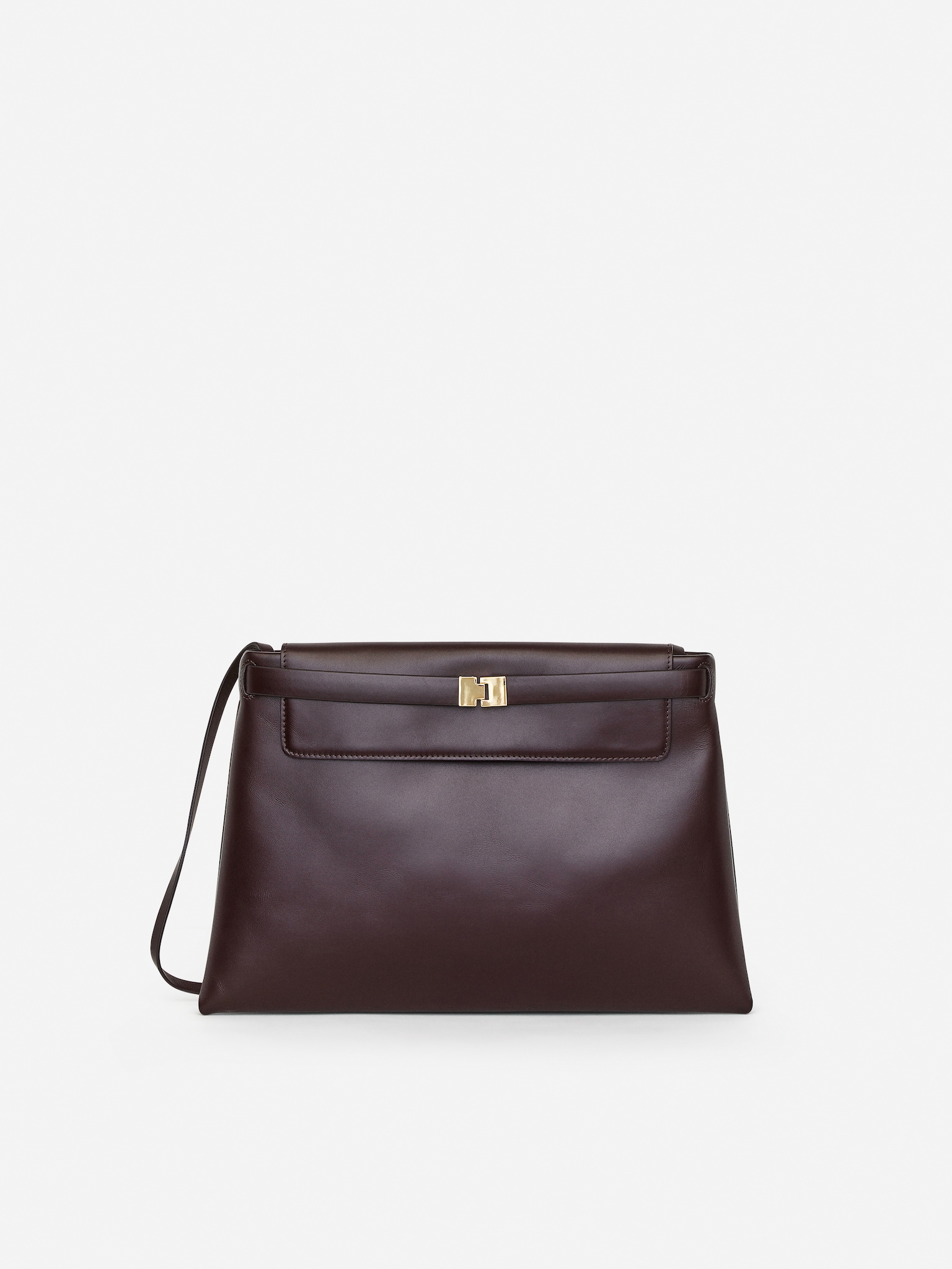 Leather Shoulder Bag - Dark Red