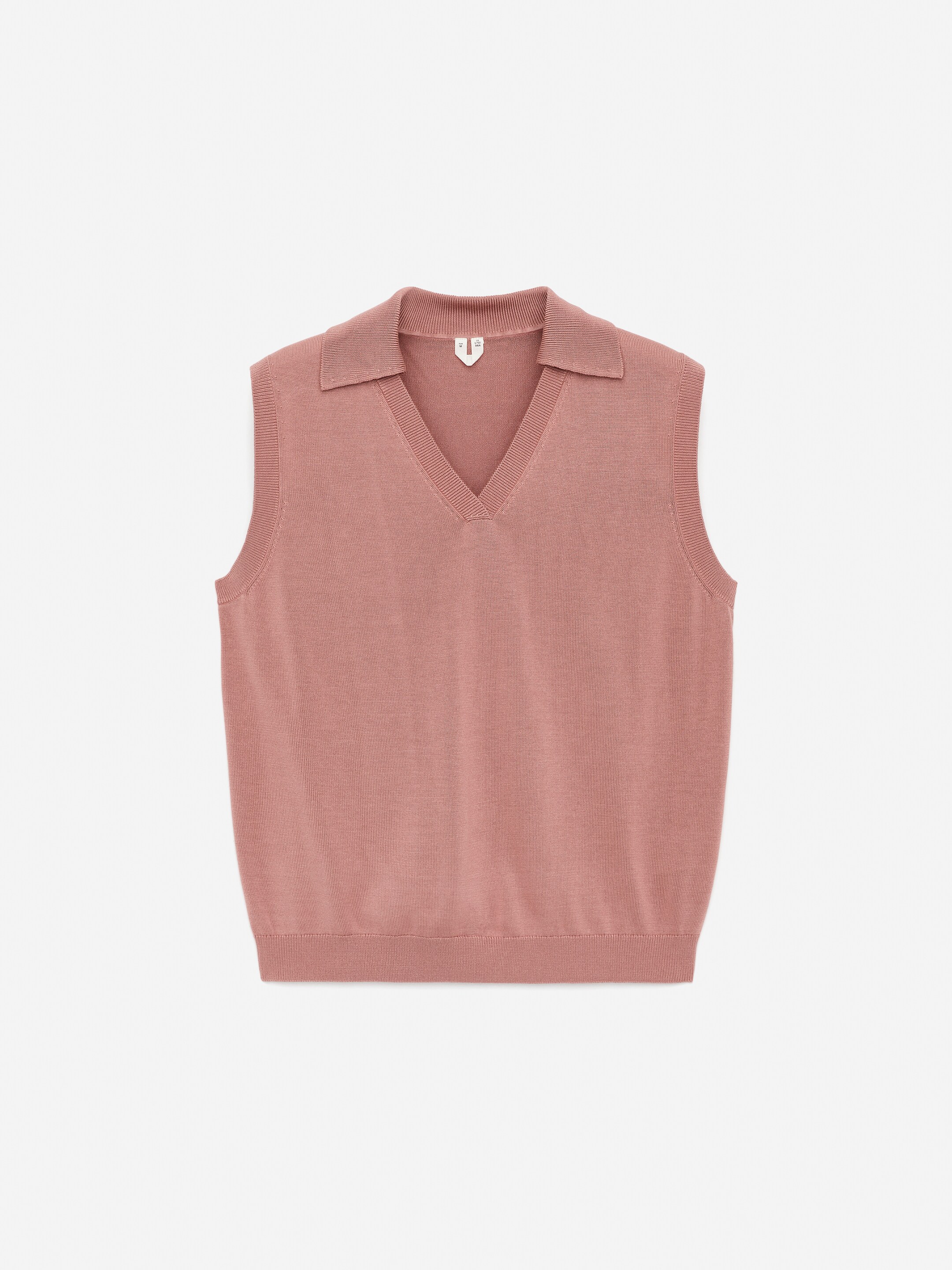 Преглед на по-голямо изображение: Knitted V-Neck Vest - Пепеляво розово - ЖЕНИ | H&M BG 5