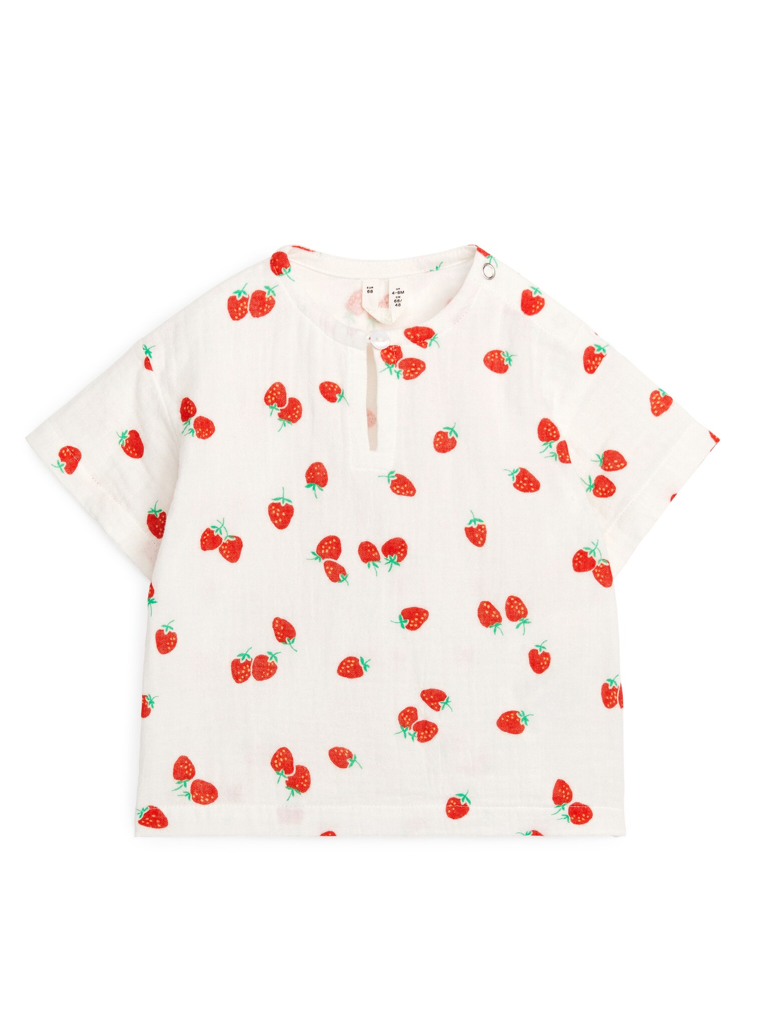 T-shirt van katoenen mousseline - Wit