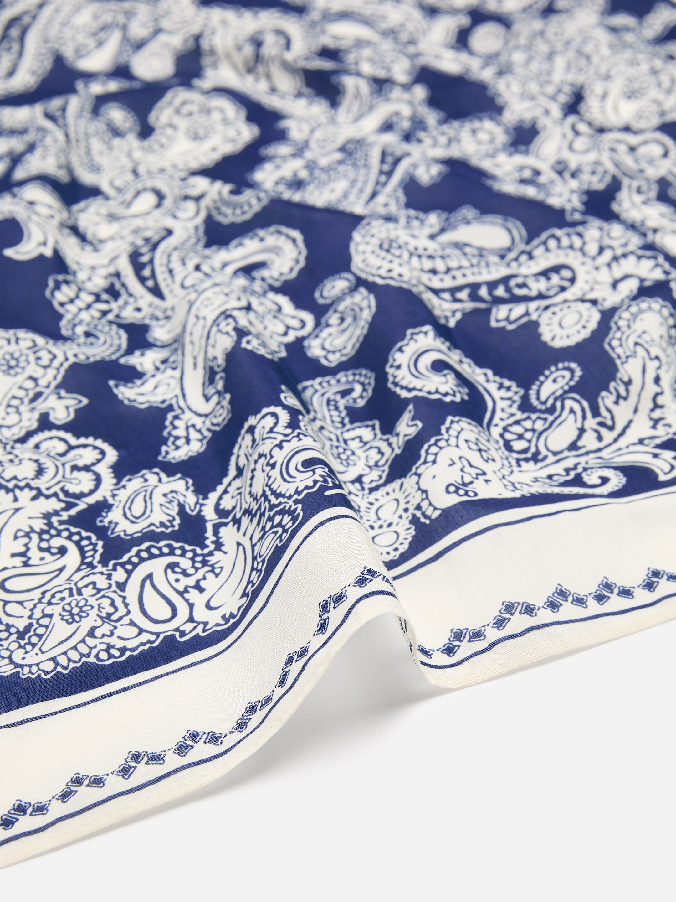Cotton-Silk Paisley Scarf - Blue - women - StillMedia/DescriptiveDetail - 1