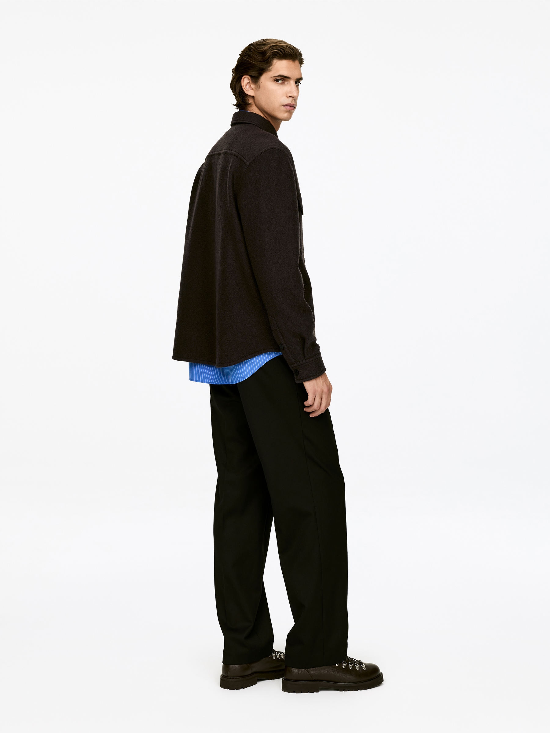 Bouclé-Overshirt aus Wolle - Braun - Relaxed Fit - Herren - StillMedia/Lookbook - 3