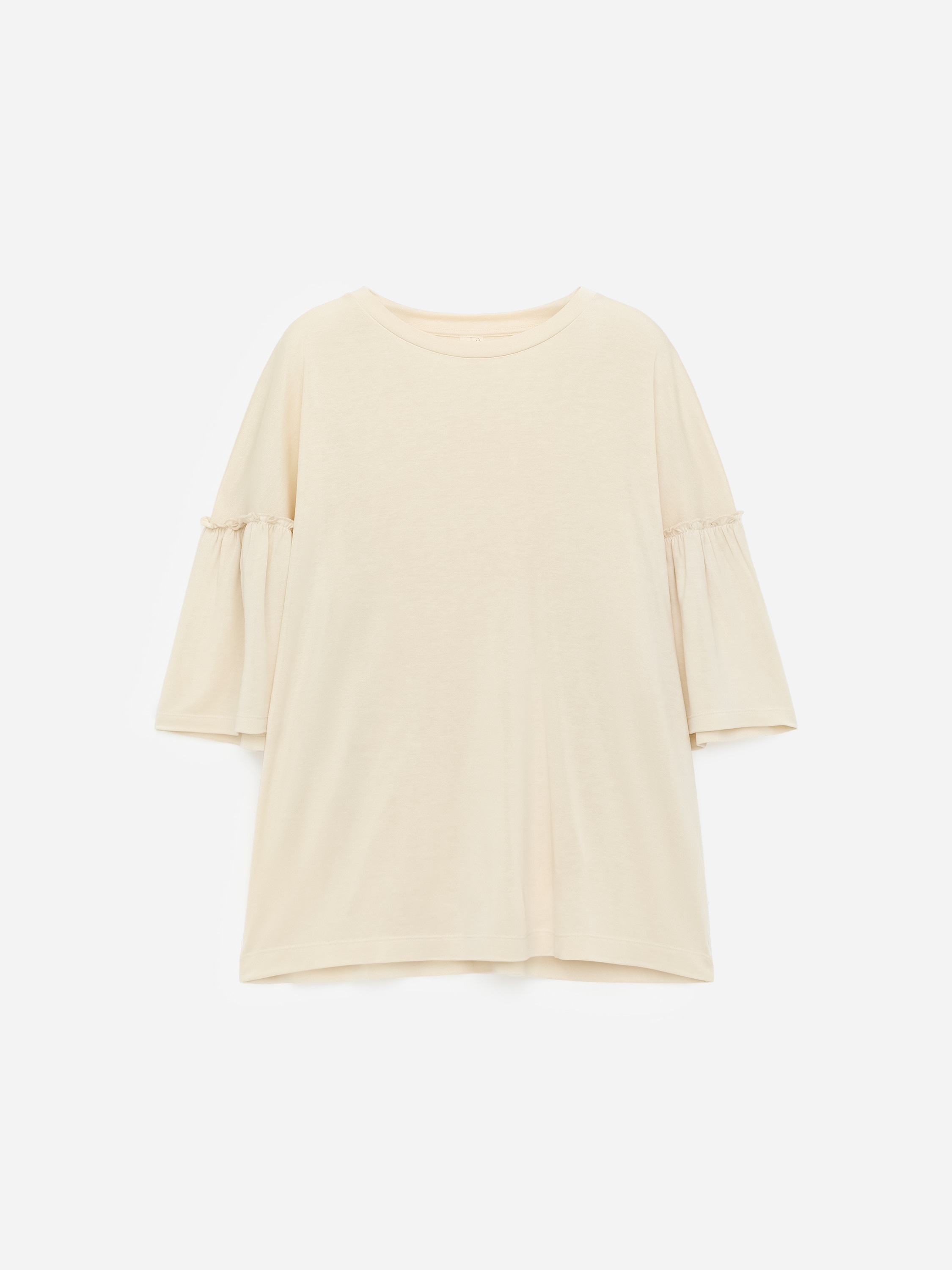 Tričko s volánovými rukávmi - Off White