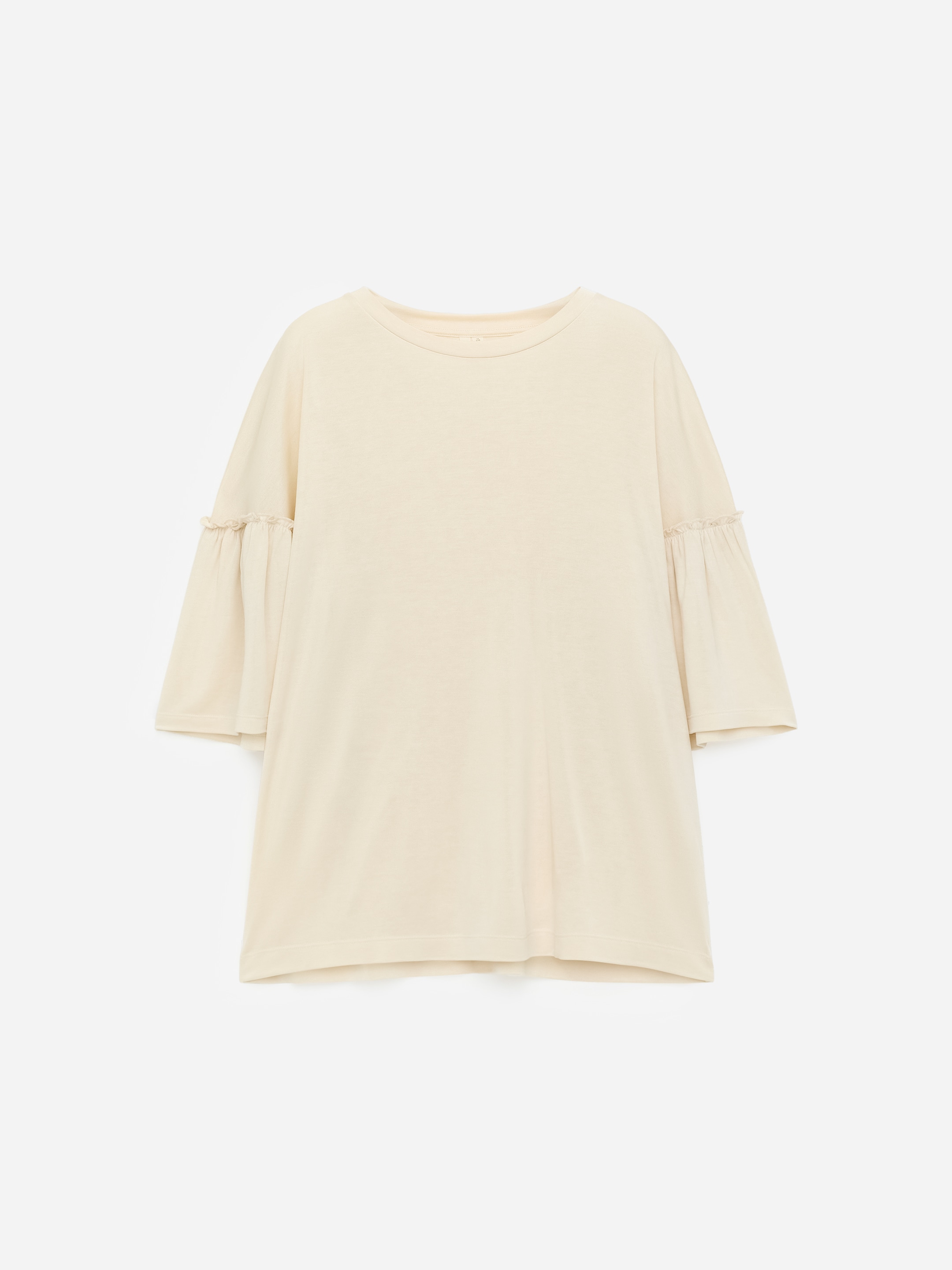 T-Shirt mit Volantärmeln-#DCD6C7-17290