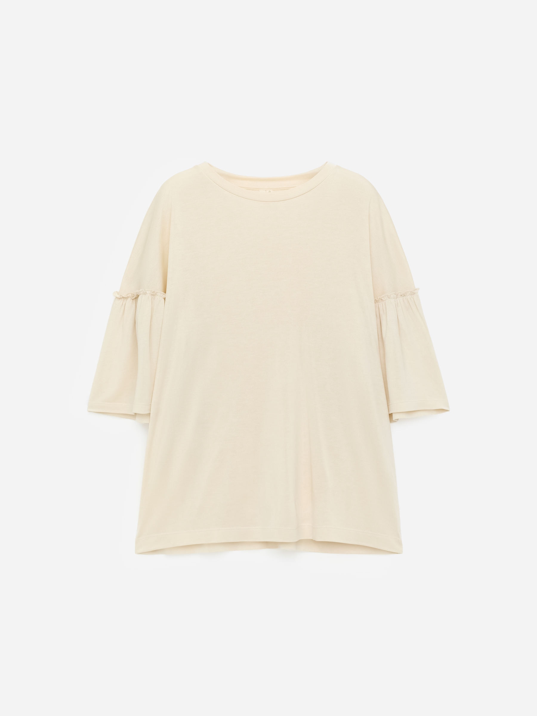 Frill-Sleeve T-Shirt - Off White - Regular fit - Women - StillMedia/DescriptiveStillLife - 2