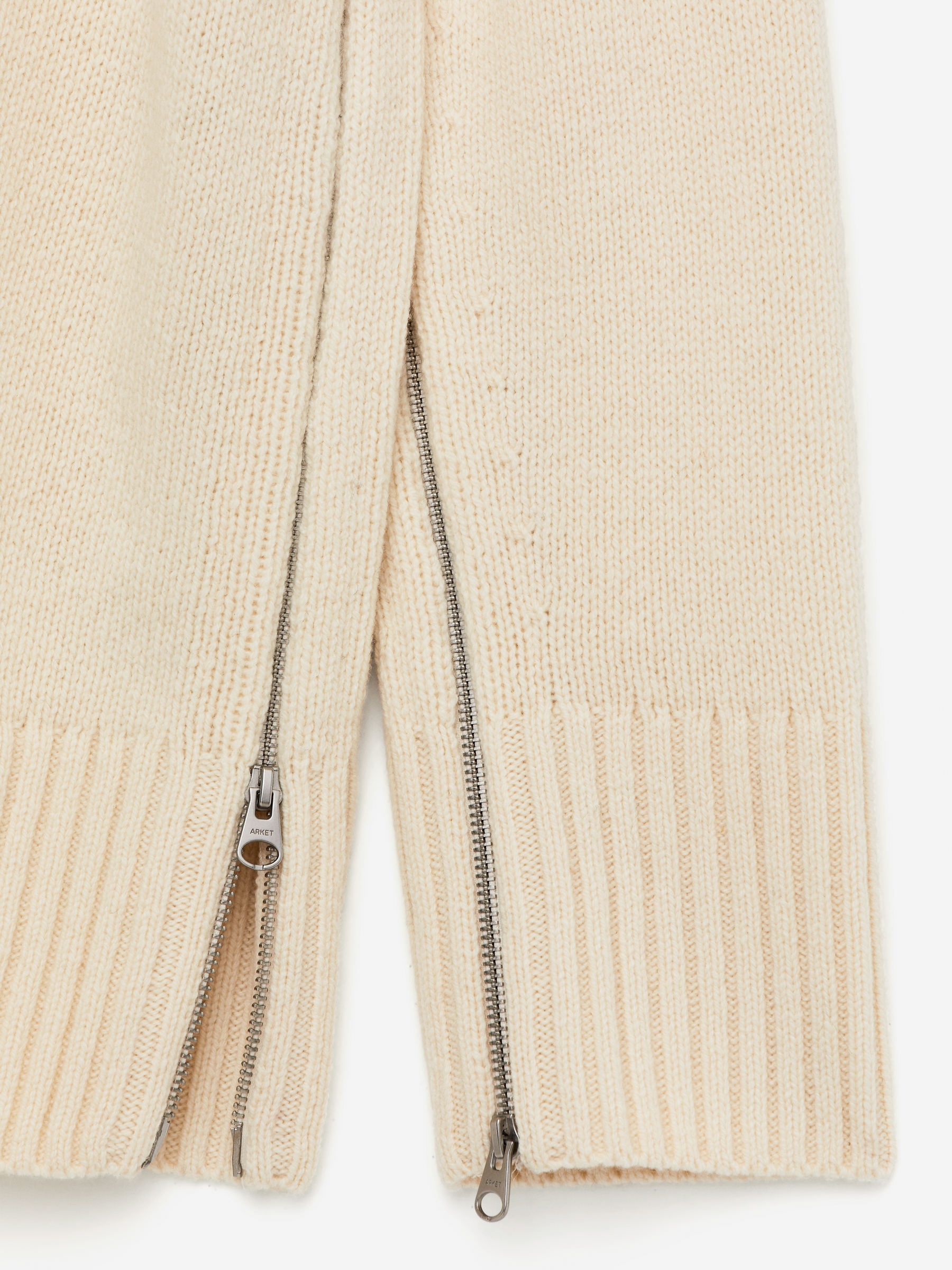 Pull en laine avec fermetures zippées - Blanc cassé - Loose fit - Femme - StillMedia/DescriptiveStillLife - 2