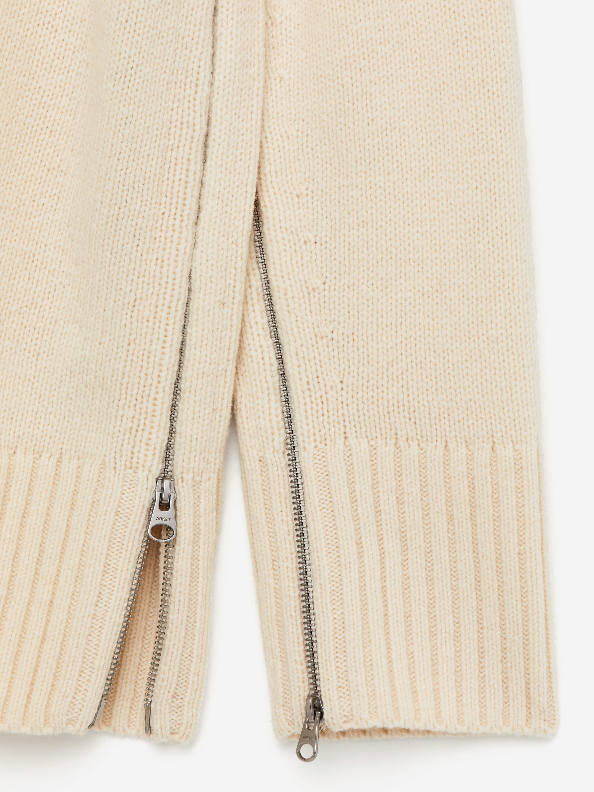 Zip-Detail Wool Jumper - Off White - Loose fit - Women - StillMedia/DescriptiveStillLife - 2