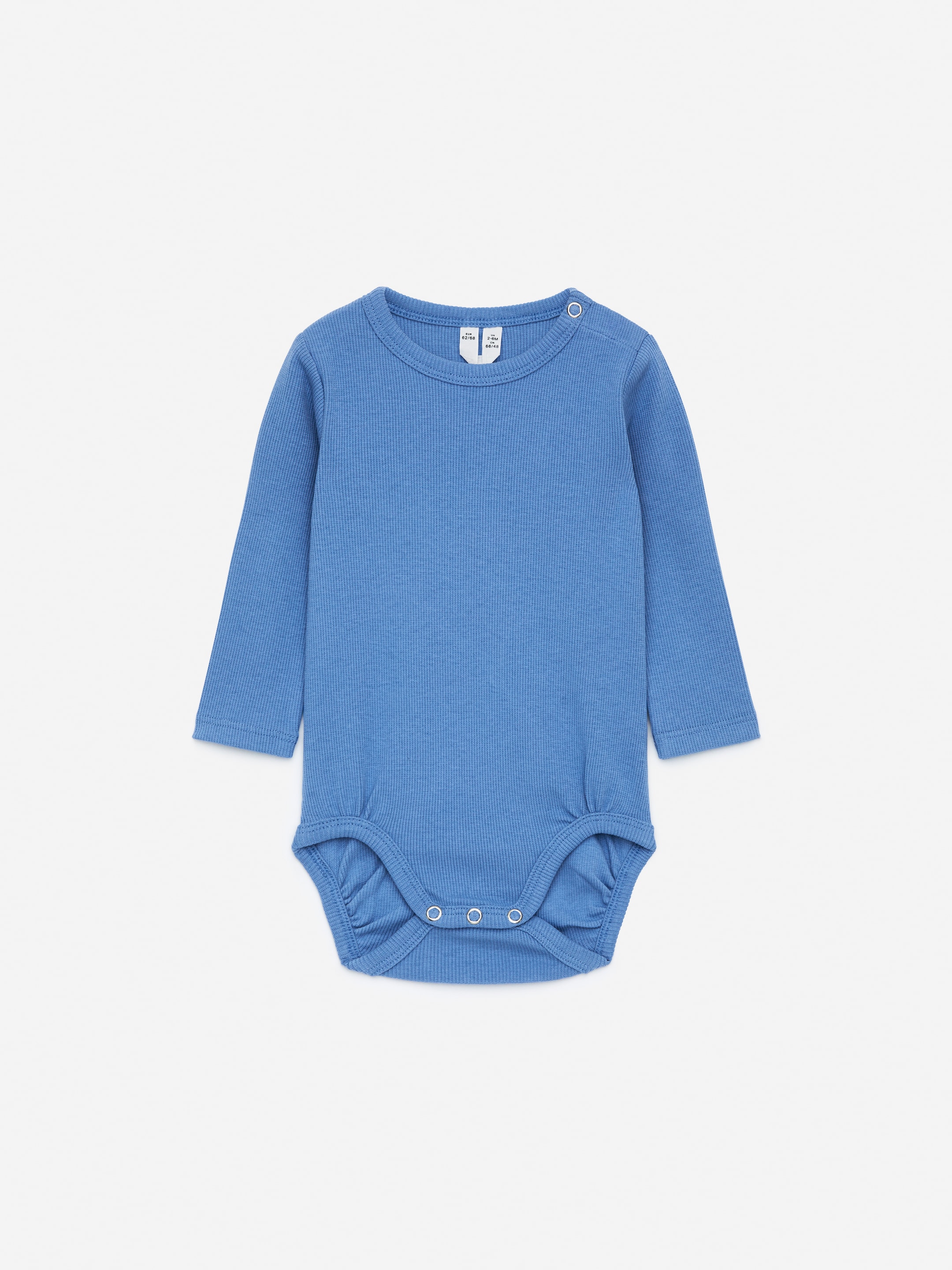 Zobrazit větší obrázek: Žebrované body s dlouhým rukávem - Mid Blue - DĚTI | H&M CZ 1