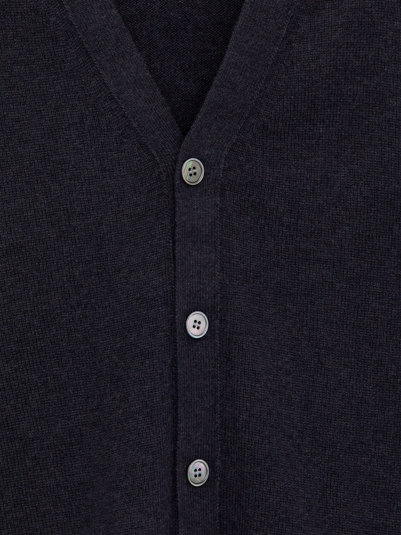 Cardigan à col V en laine d'agneau - Bleu foncé - 4