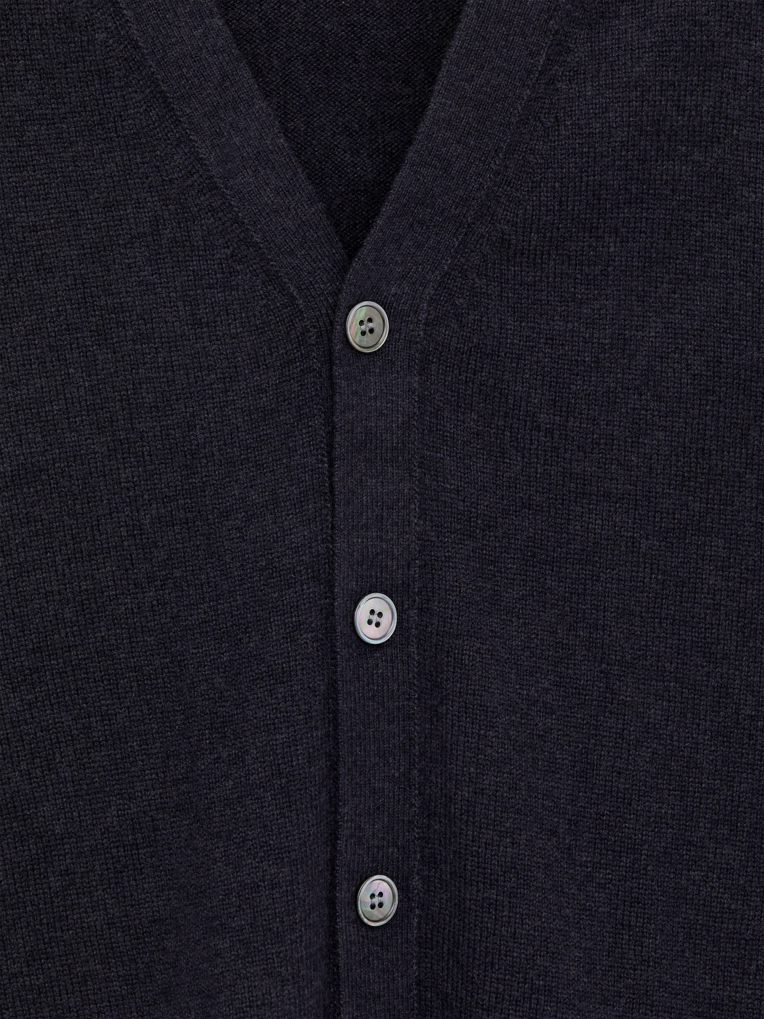 Cardigan à col V en laine d'agneau - Bleu foncé - 4