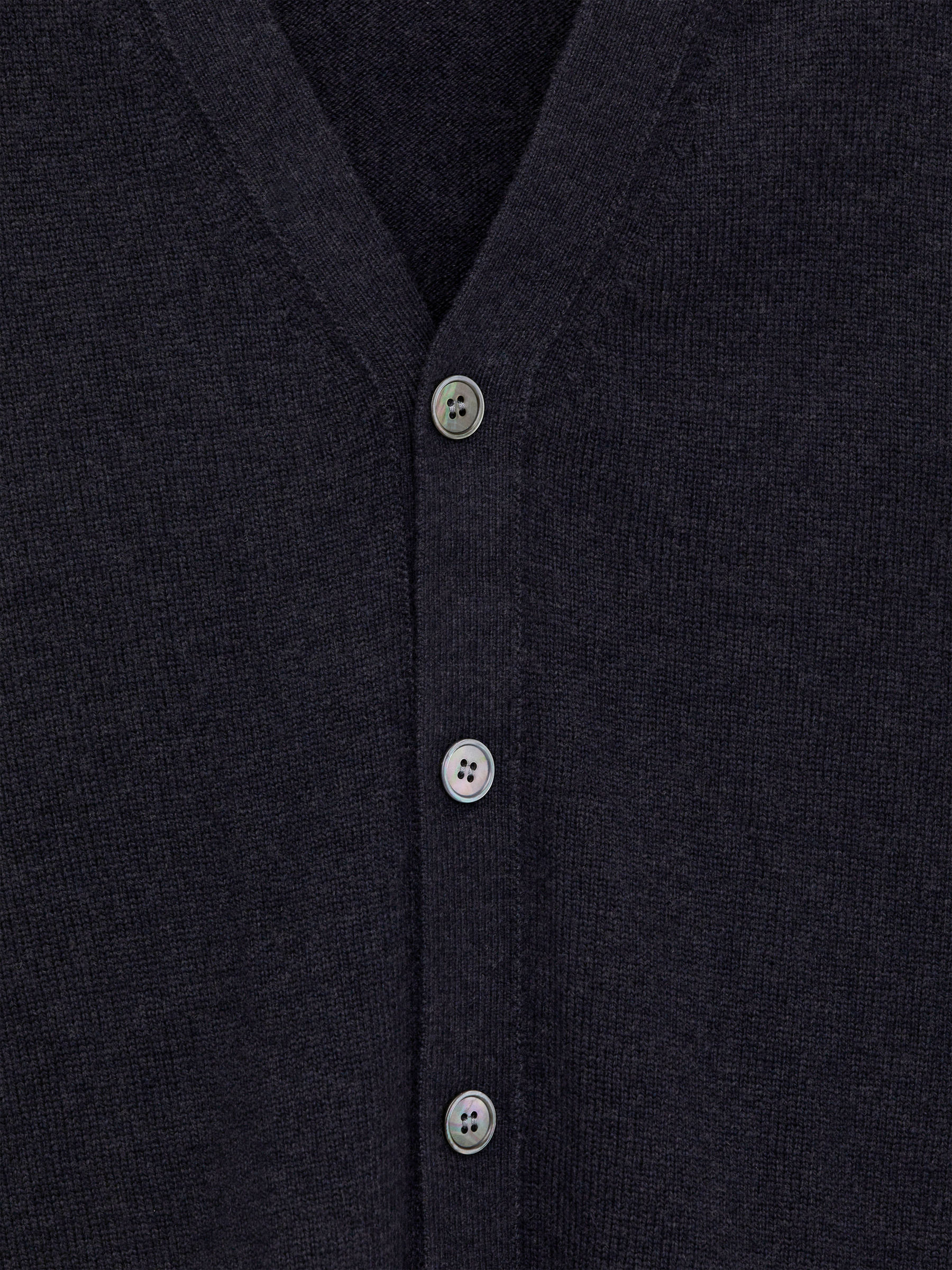 Lambs Wool V-Neck Cardigan - Dark Blue - Regular fit - Men - StillMedia/DescriptiveDetail - 1