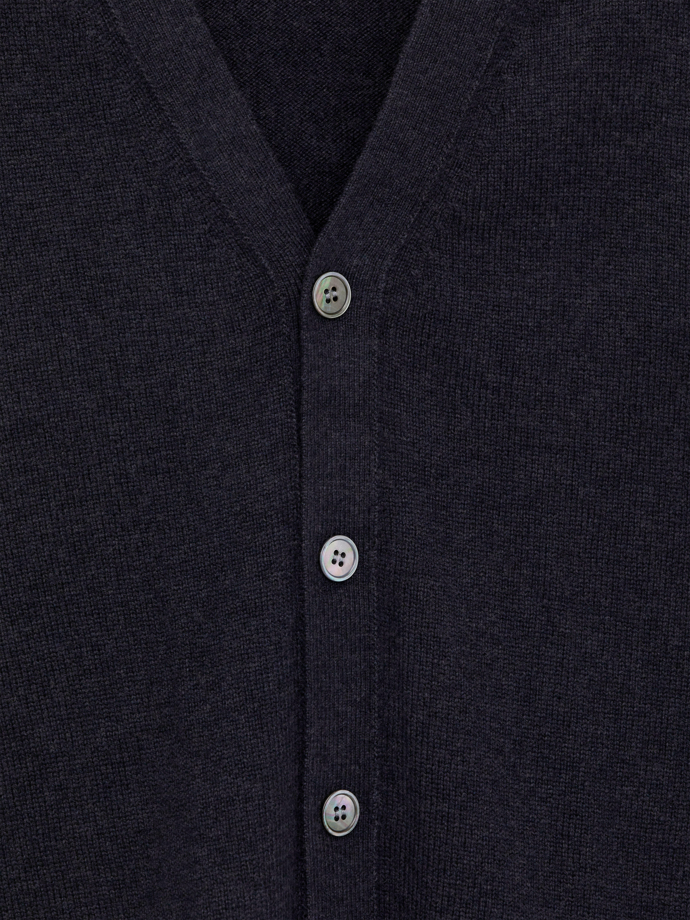 Lambs Wool V-Neck Cardigan - Dark Blue - Regular fit - Men - StillMedia/DescriptiveDetail - 1