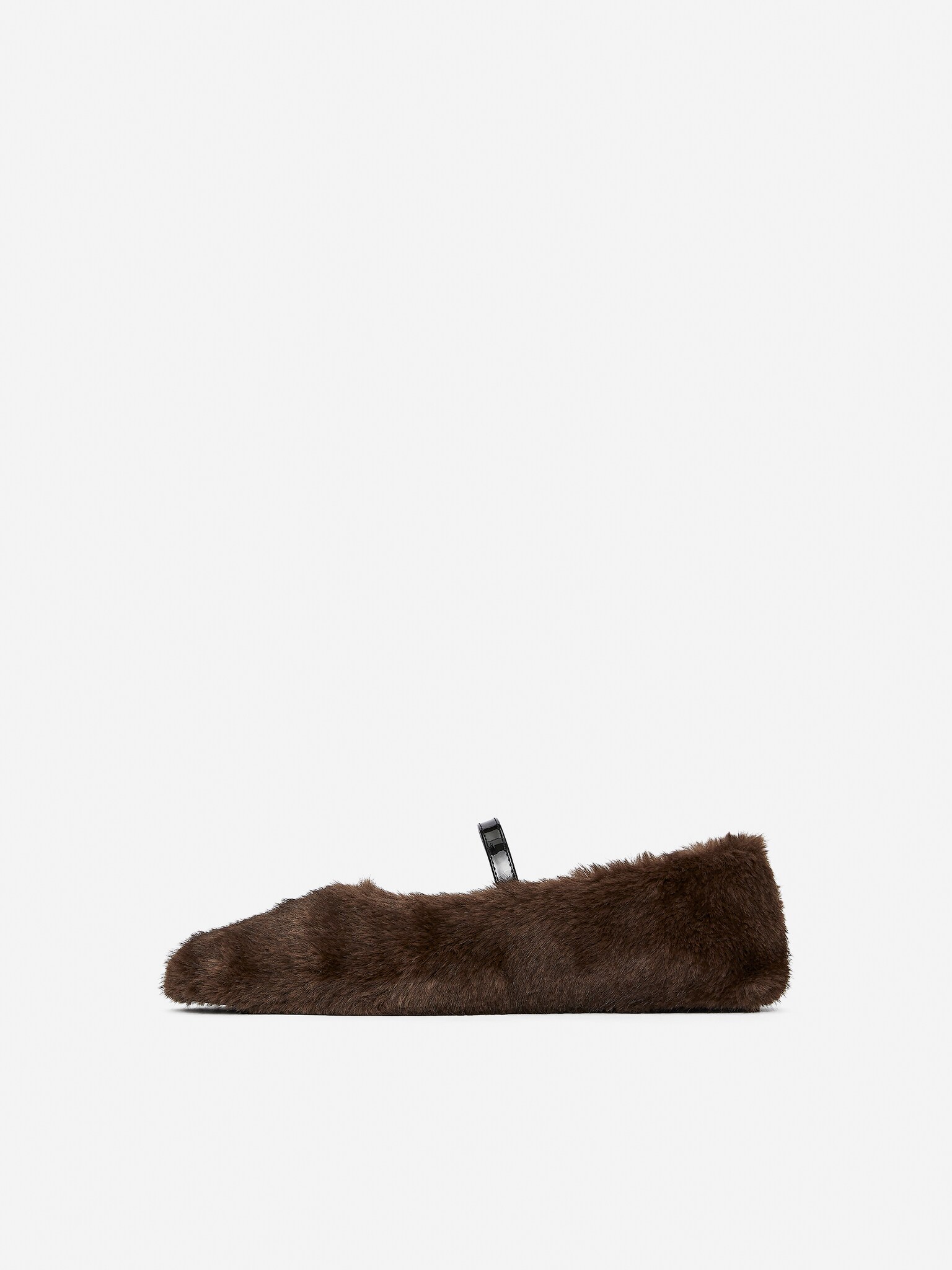 Ballerines en fausse fourrure - Marron - 7
