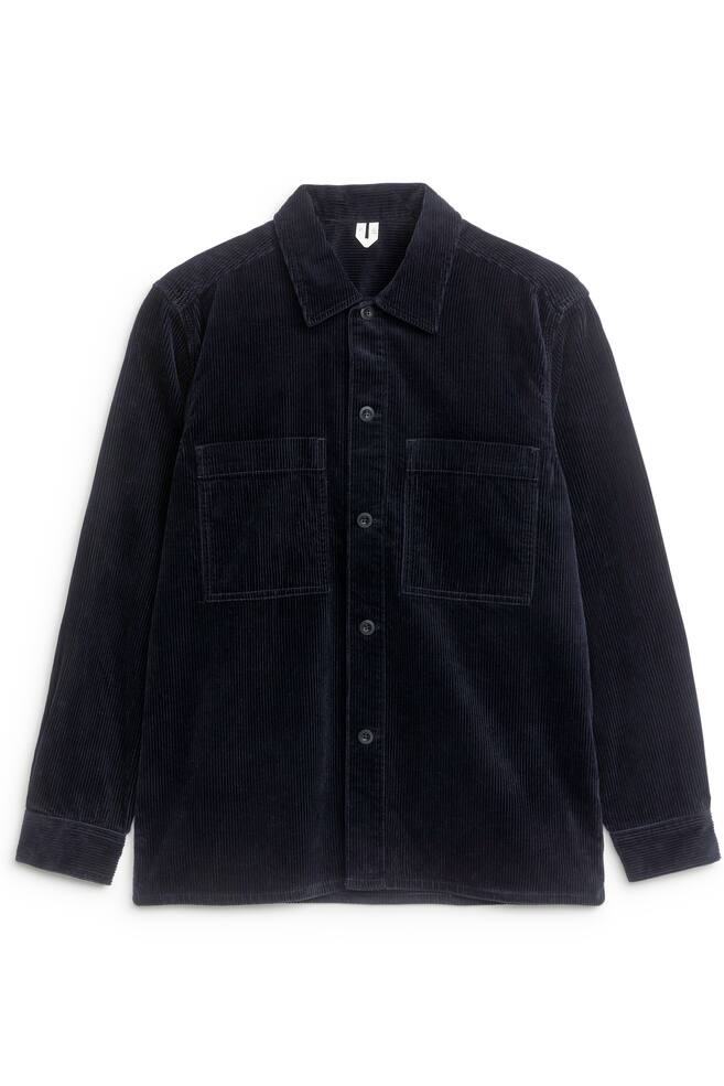 Corduroy Overshirt - Dark Blue/Khaki Green - 1