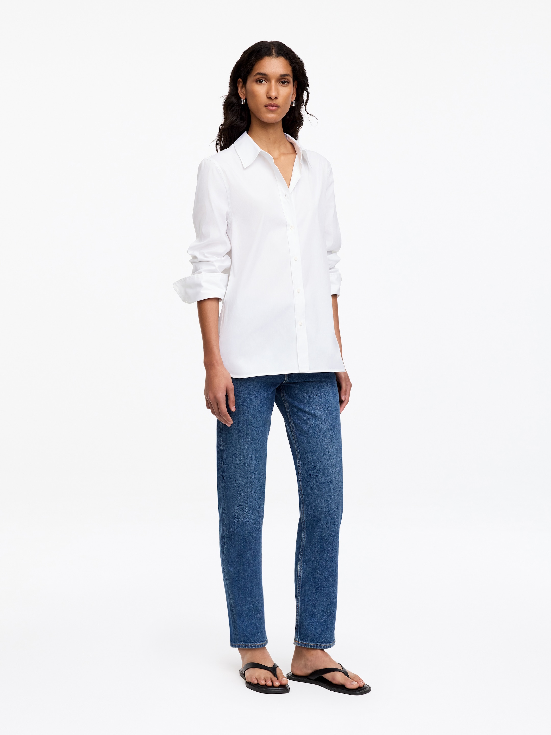 Schmales Hemd aus Baumwolle mit Stretch - Weiß - Slim Fit - Women - StillMedia/Lookbook - 5