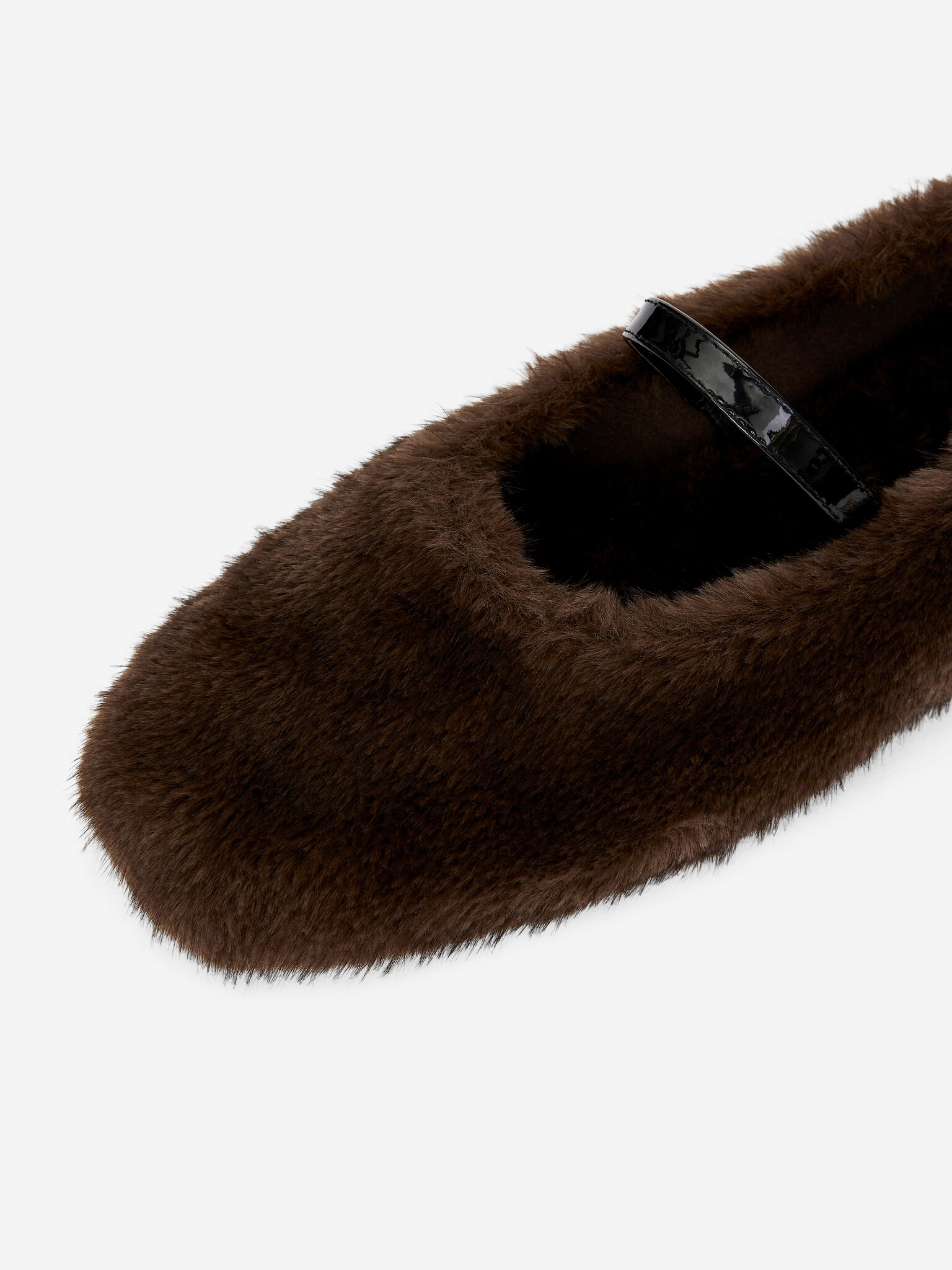 Ballerines en fausse fourrure - Marron - 5