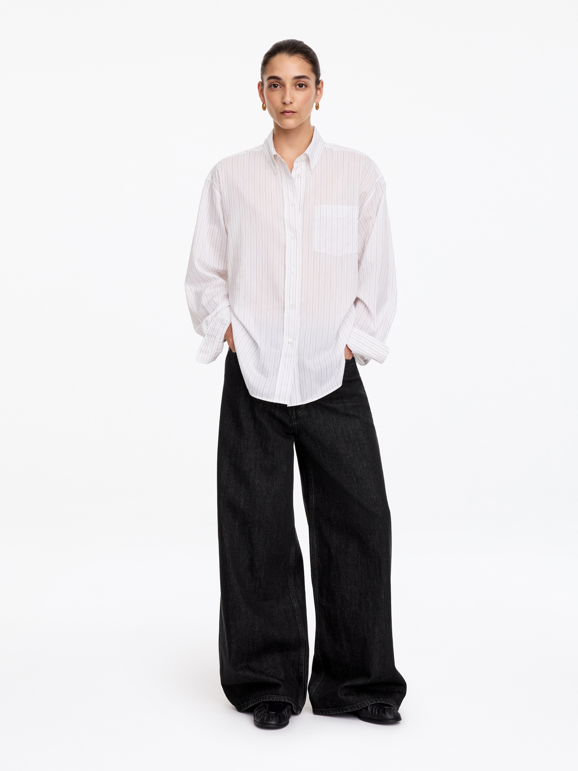 CEDAR oversized jeans met wijde pijpen - Zwart/Lichtblauw/Wit/Blauw/Bruin/Blauw
