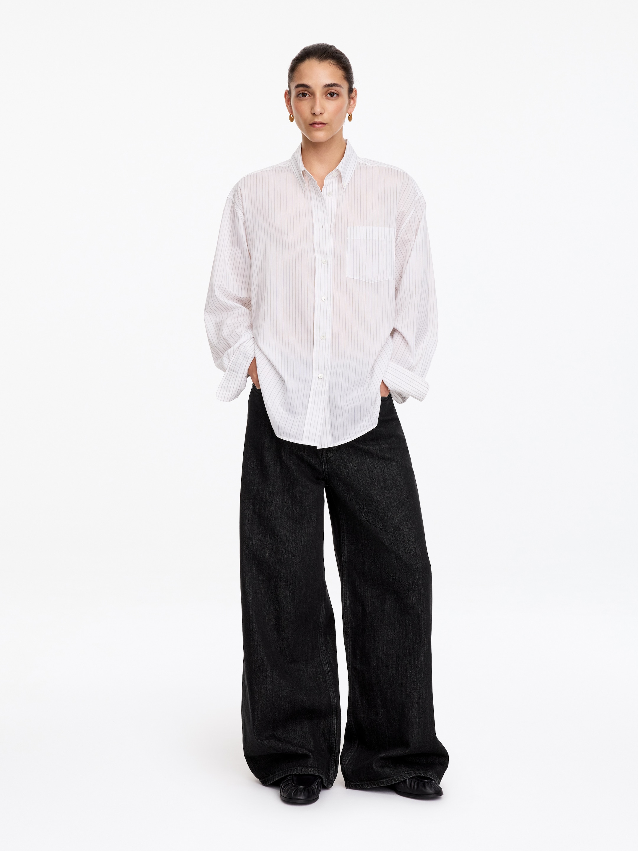 CEDAR Oversized Wide Jeans-Black-20594