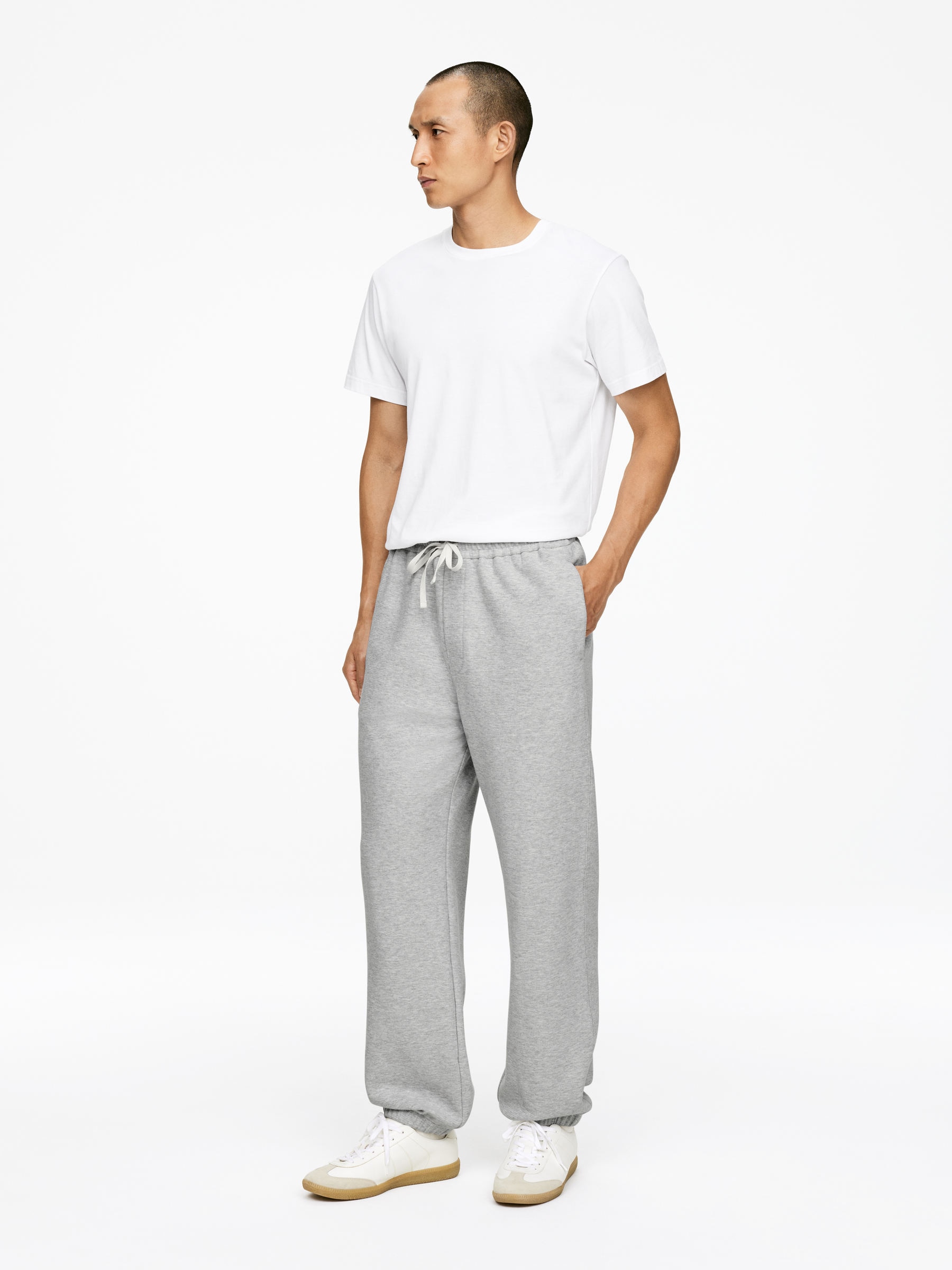 Textured Sweatpants - Grey Melange - Loose fit - Men - StillMedia/Lookbook - 5