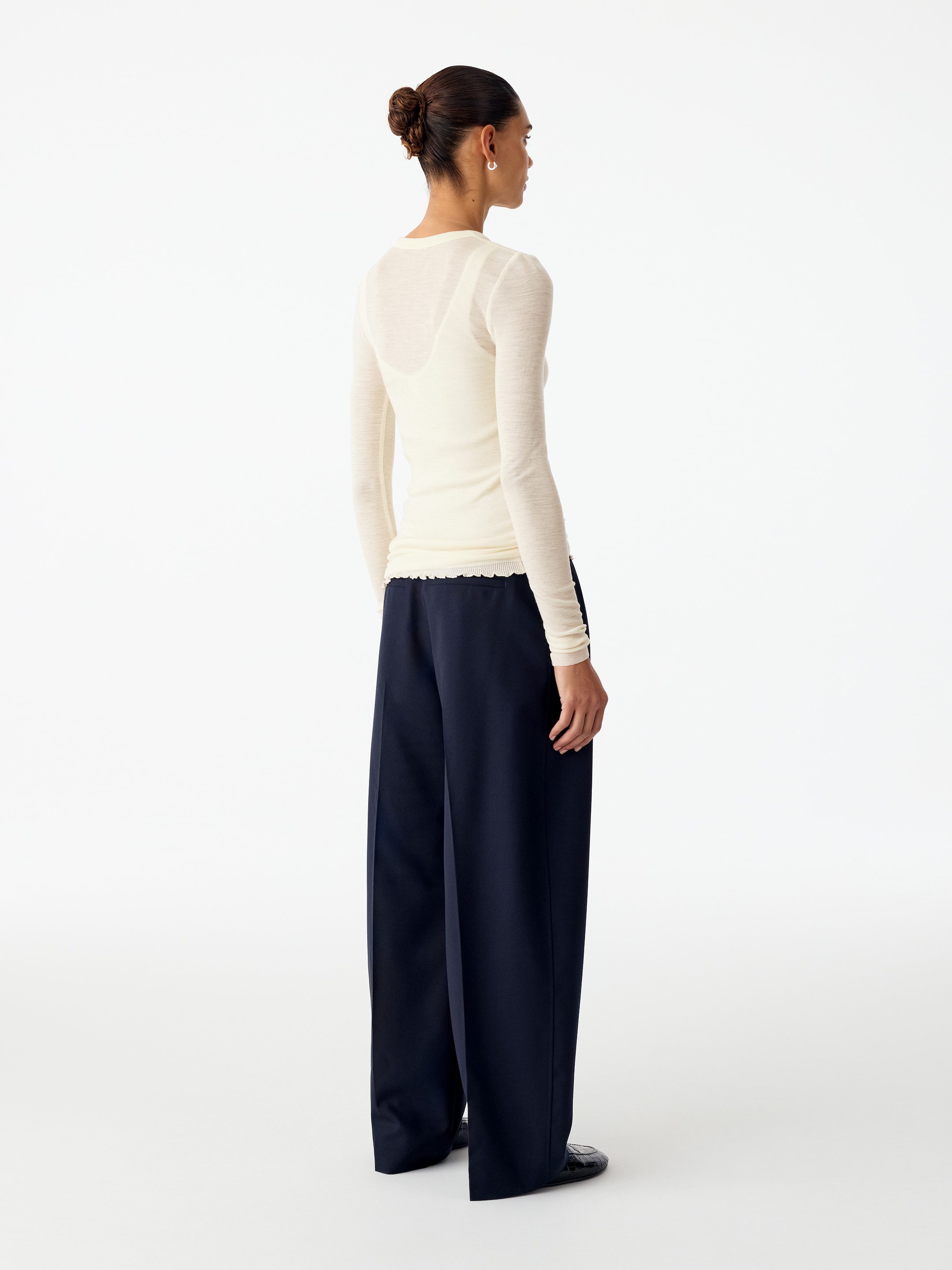 Langärmliges Oberteil aus Merinowolle - Cremeweiß - Slim Fit - women - StillMedia/Lookbook - 3