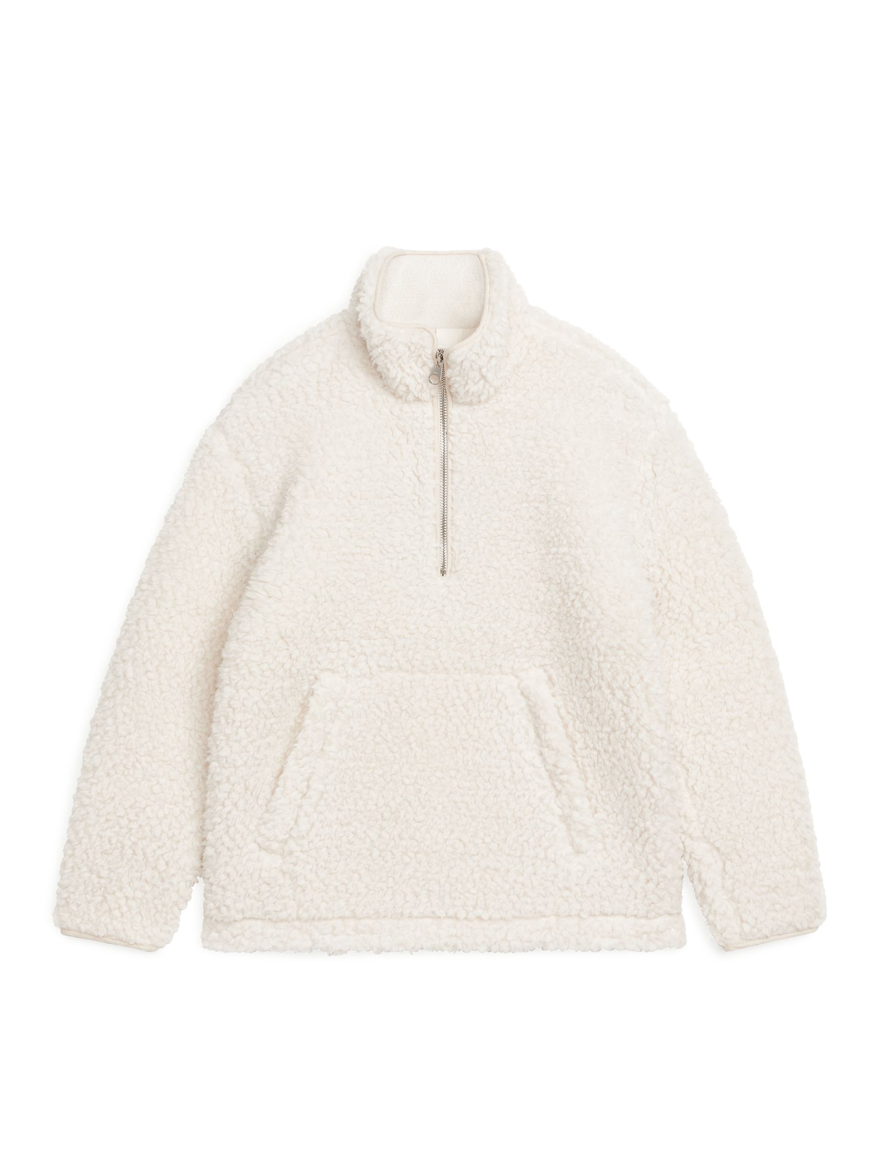 Oversized-Teddyjacke mit kurzem Reißverschluss - Cremeweiß - Herren - StillMedia/DescriptiveStillLife - 1