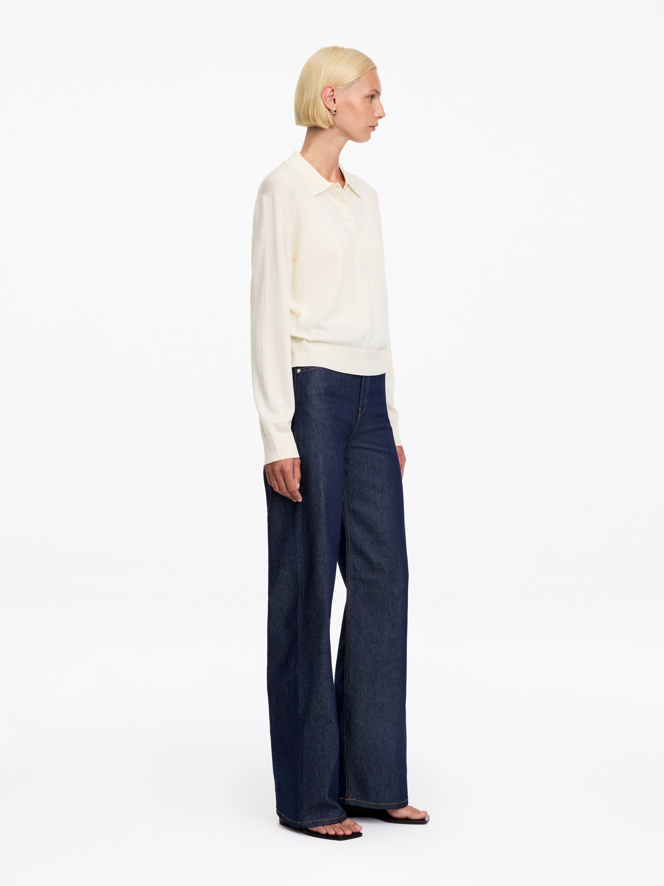 Polo en laine mérinos - Blanc cassé - Regular fit - women - StillMedia/Lookbook - 5