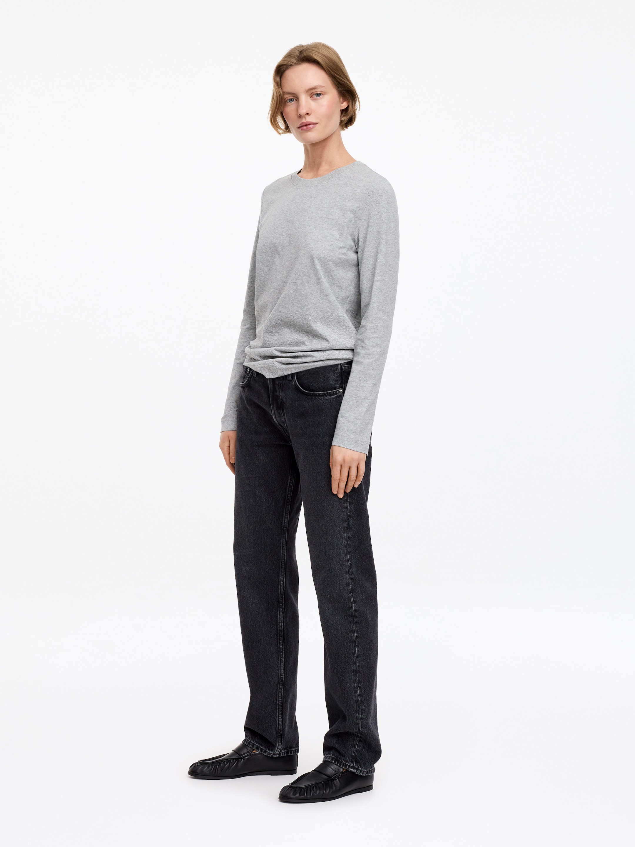 T-shirt signature à manches longues - gris - Regular fit - Femme - StillMedia/Lookbook - 17
