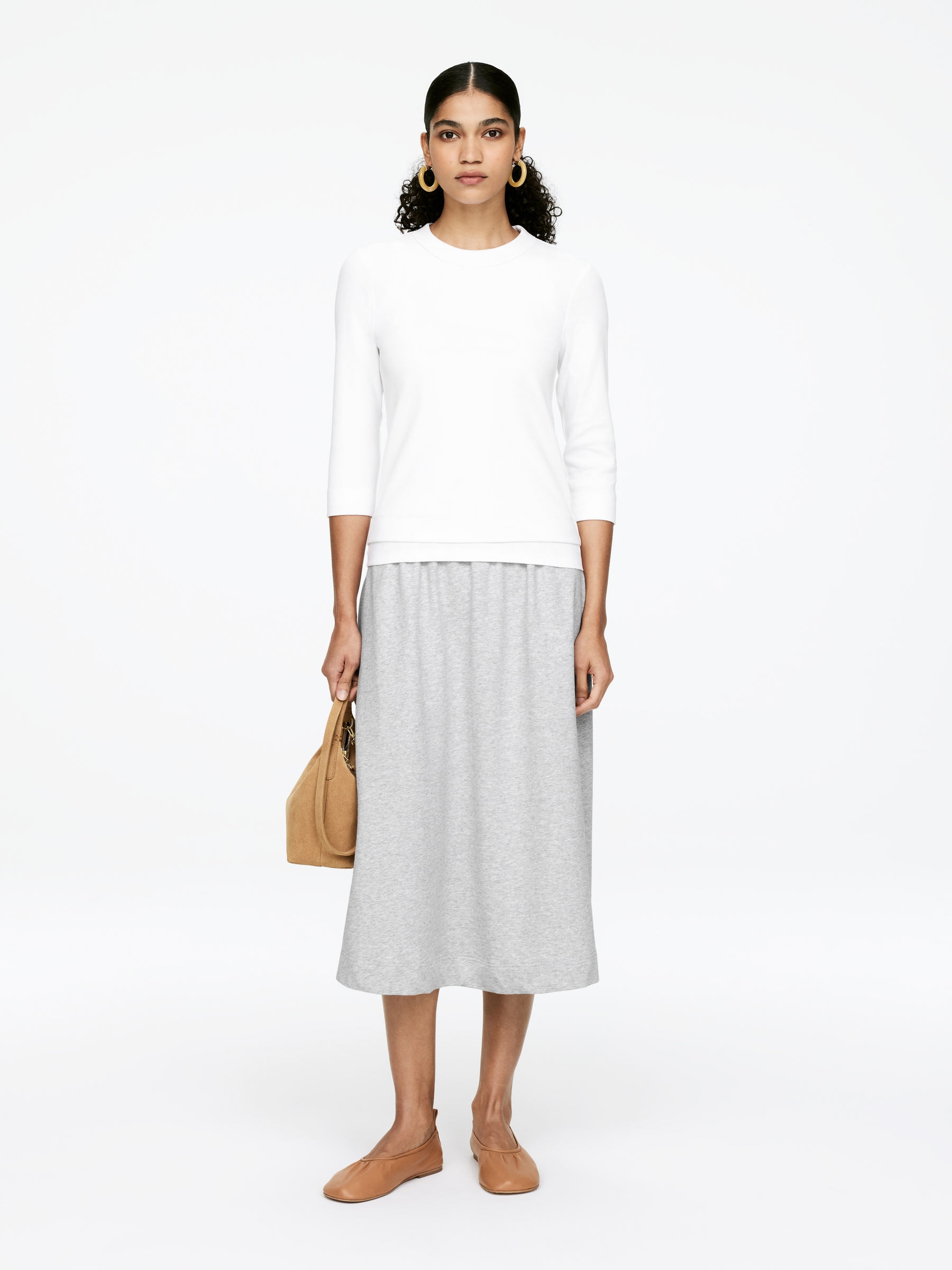 Drawstring Terry Skirt-#A2A3A3-16206