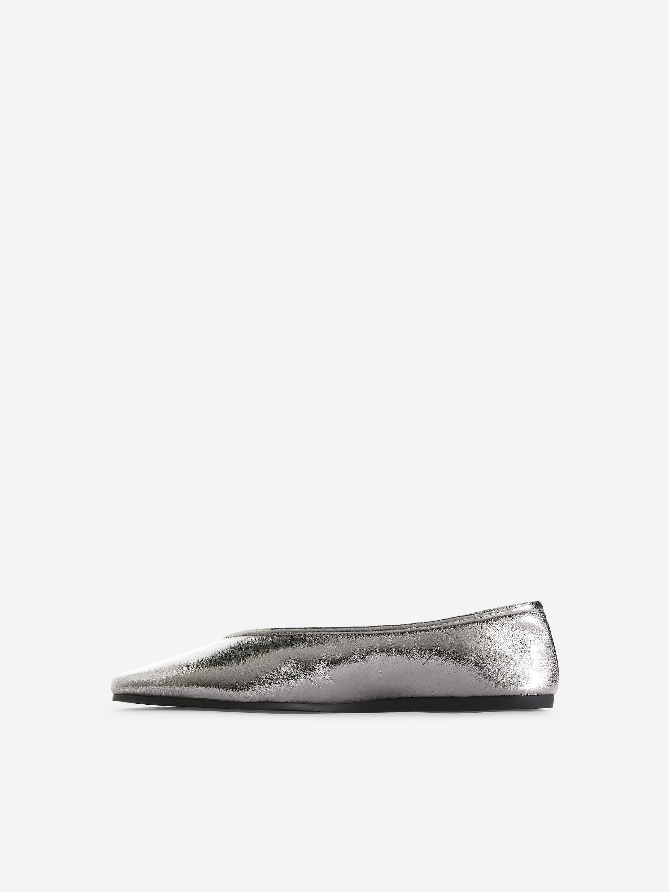 Zobacz większy obraz: Skórzane baleriny - Srebro - ONA | H&M PL 4