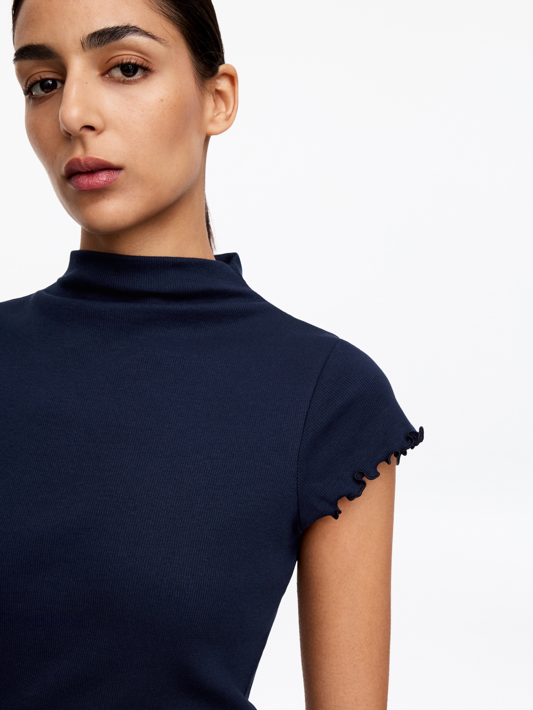 T-shirt z golfem - Ciemnoniebieski - Wąski fason - Women - StillMedia/Lookbook - 3