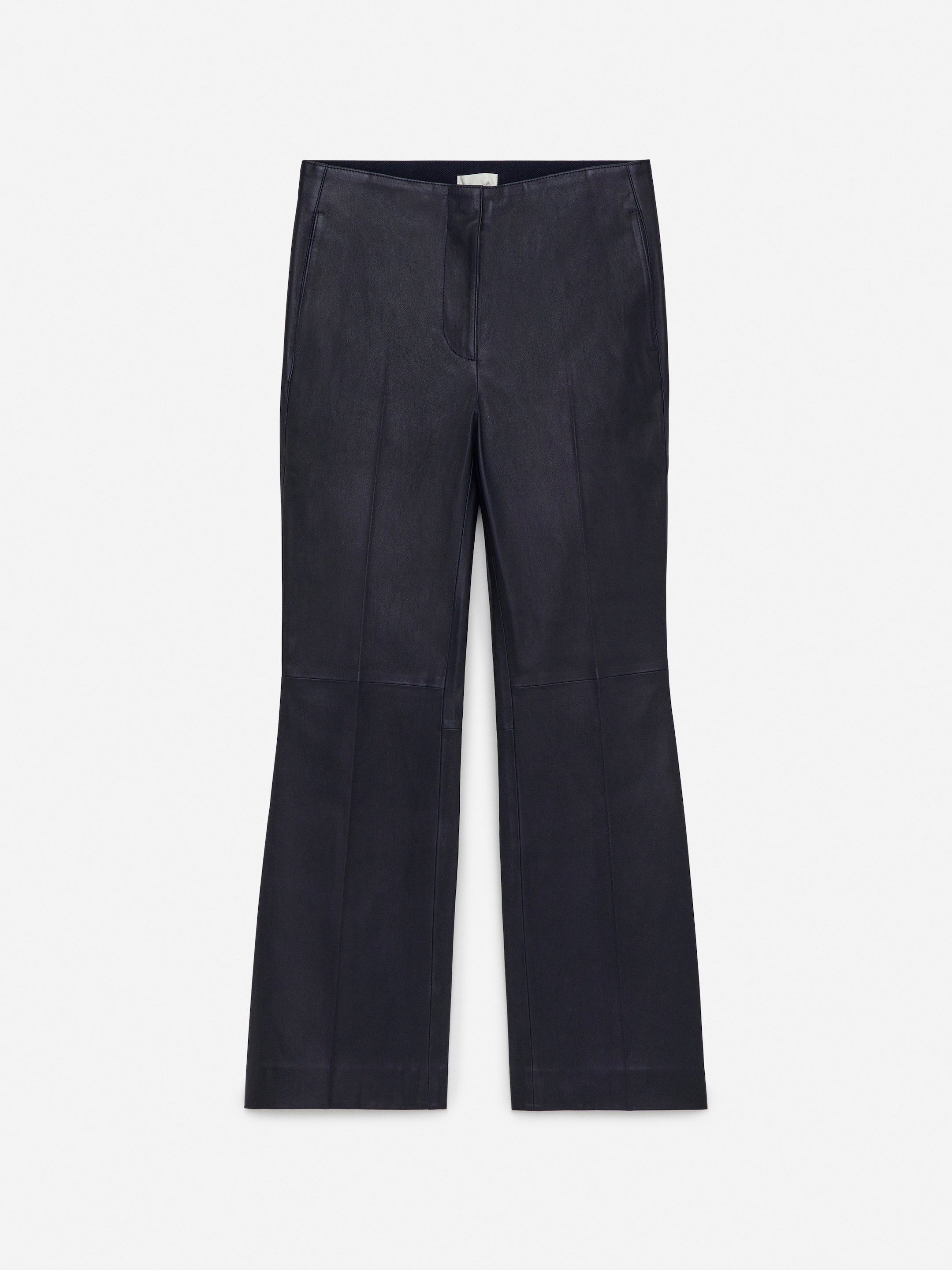 Kick-Flare Leather Trousers-#0A041F-14287