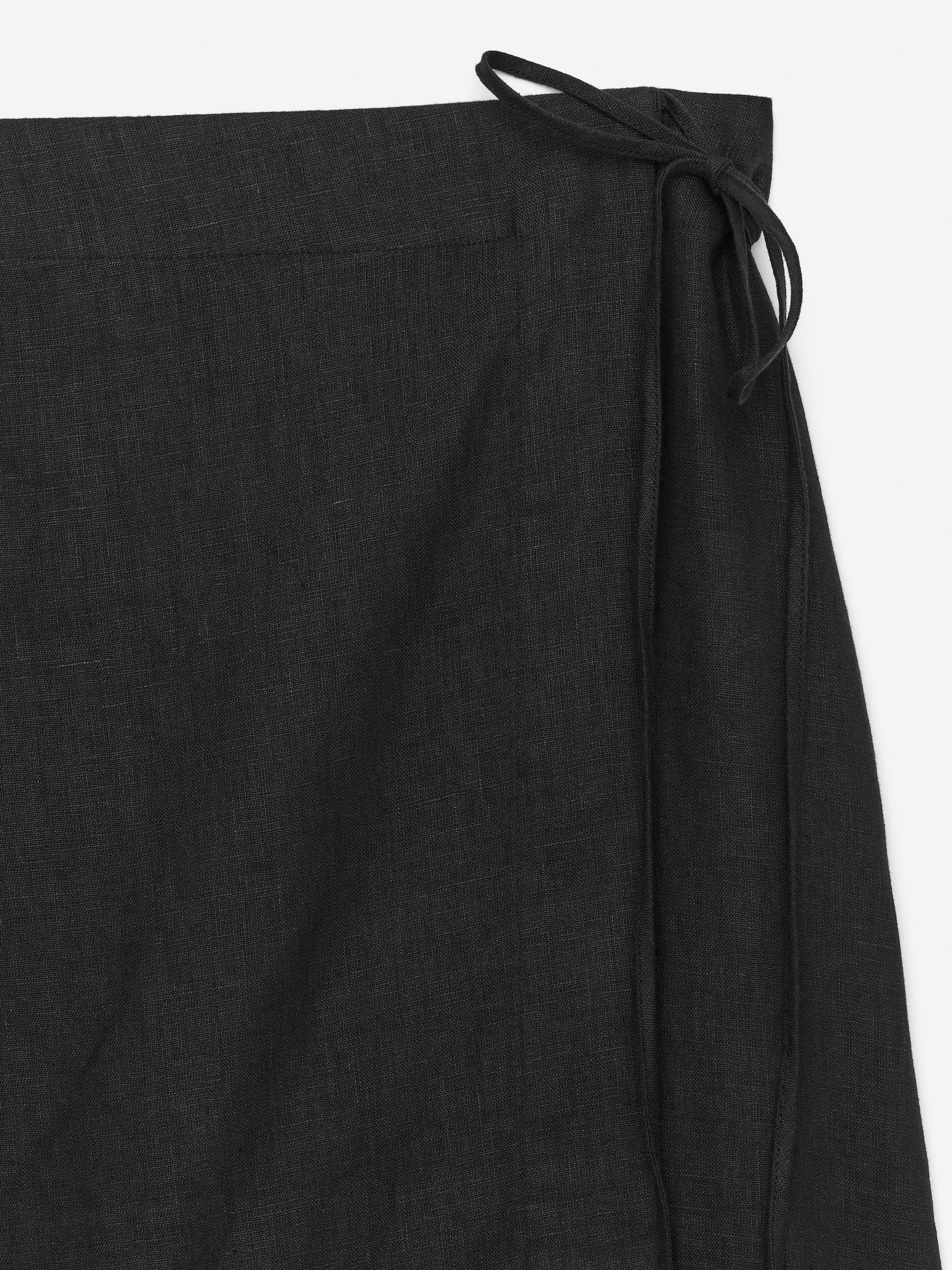 Zobrazit větší obrázek: Lněná zavinovací sukně - Black - ŽENY | H&M CZ 6