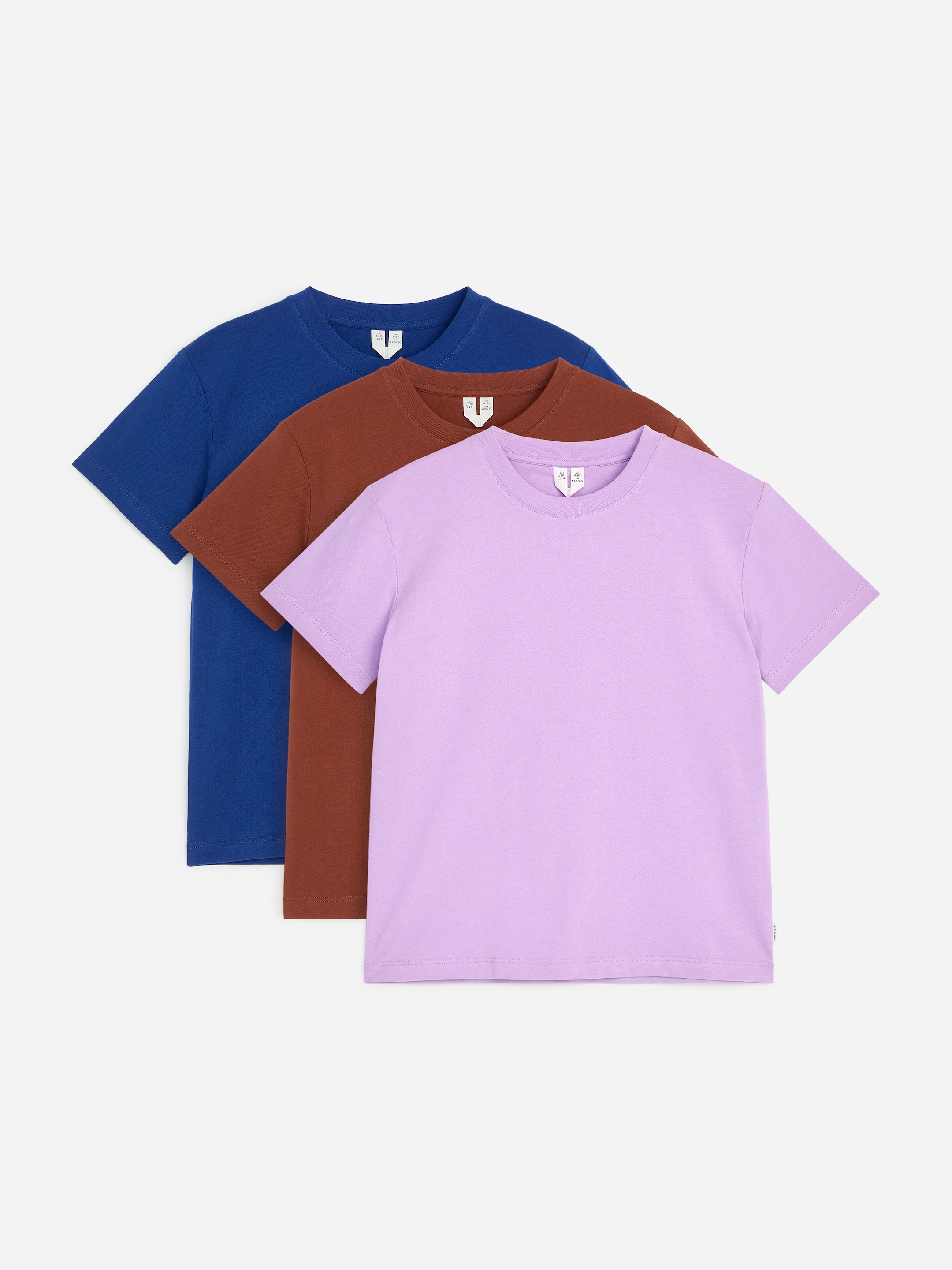 Zestaw 3 T-shirtów z okrągłym dekoltem-Red-19944