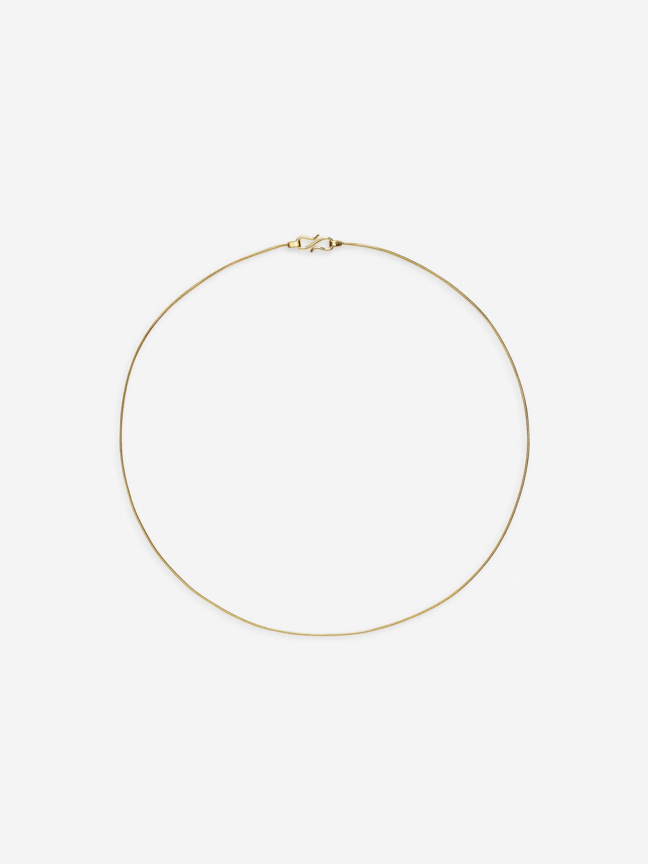 Gold-Plated Chain Necklace-#F1EAB9-14233