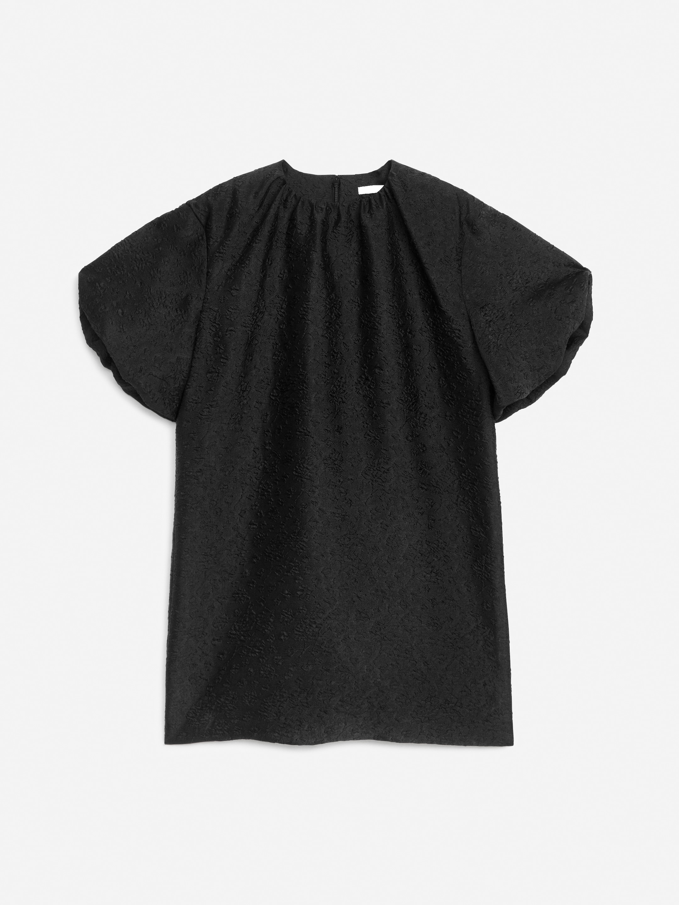 Grotere afbeelding bekijken: Jacquard jurk met ballonmouwen - Zwart - DAMES | H&M NL 1