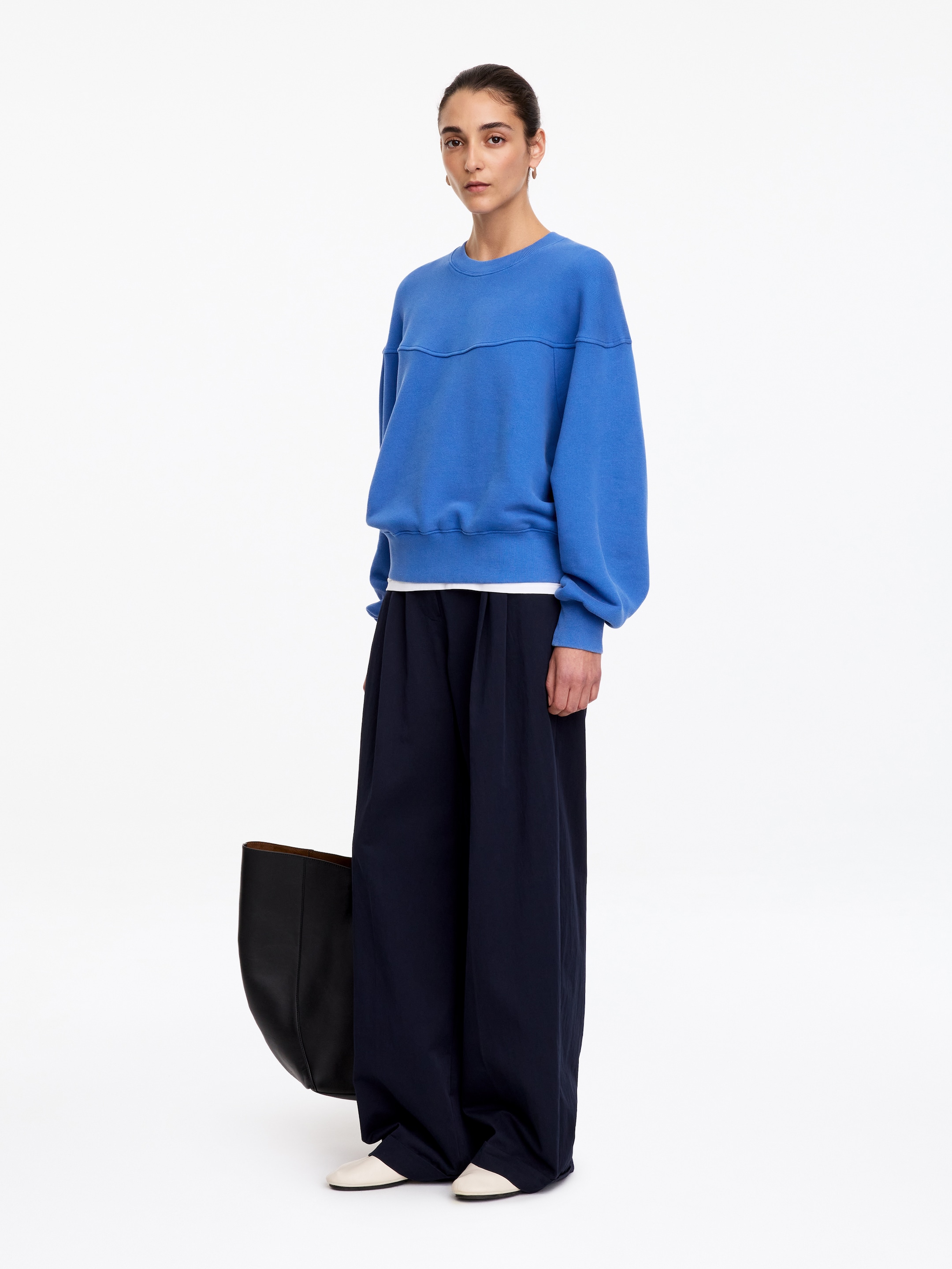 Felpa in cotone - Blu - Relaxed fit - women - StillMedia/Lookbook - 2