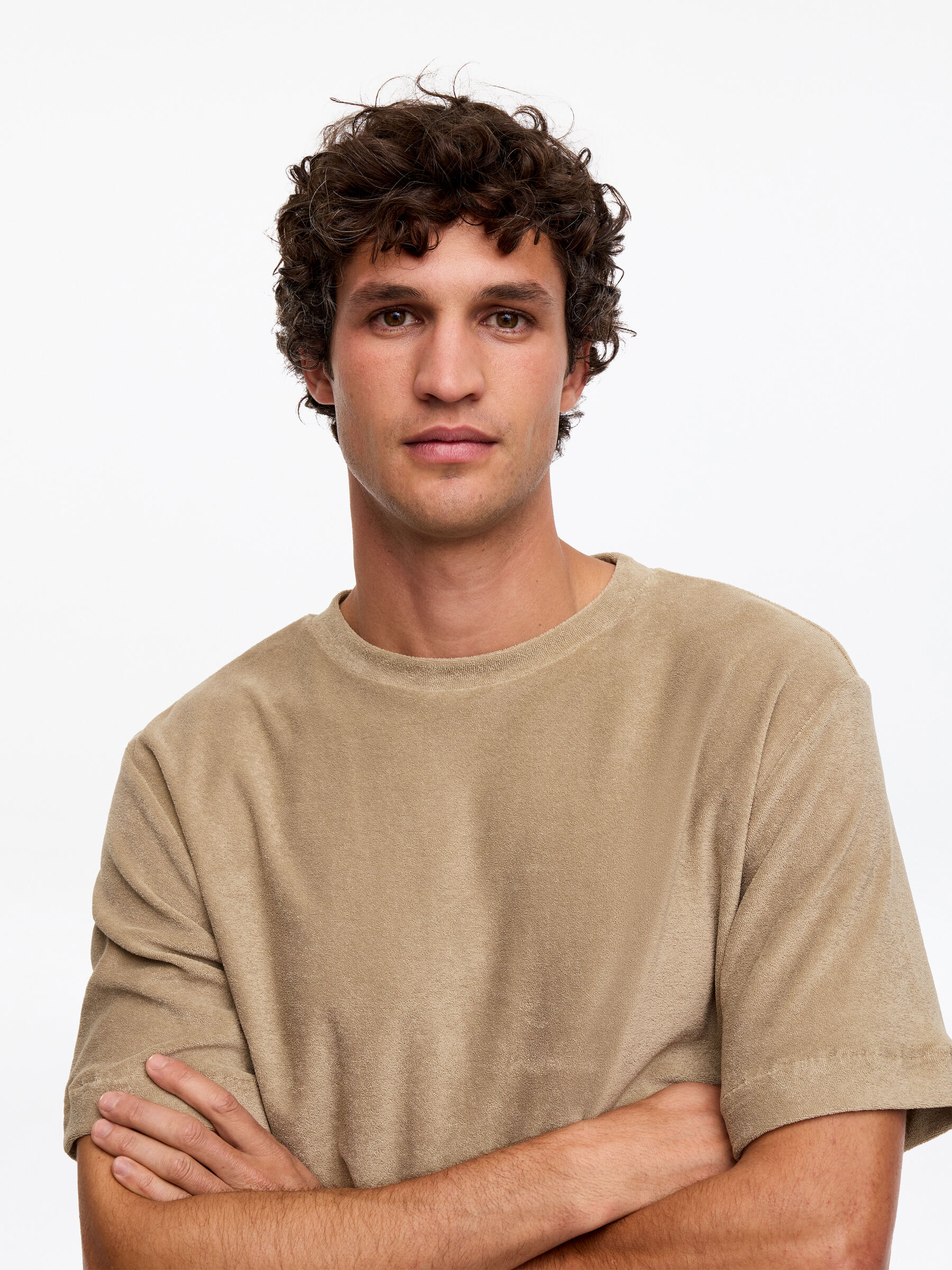 T-Shirt aus Baumwollfrottee - Beige - Relaxed Fit - Herren - StillMedia/Lookbook - 5