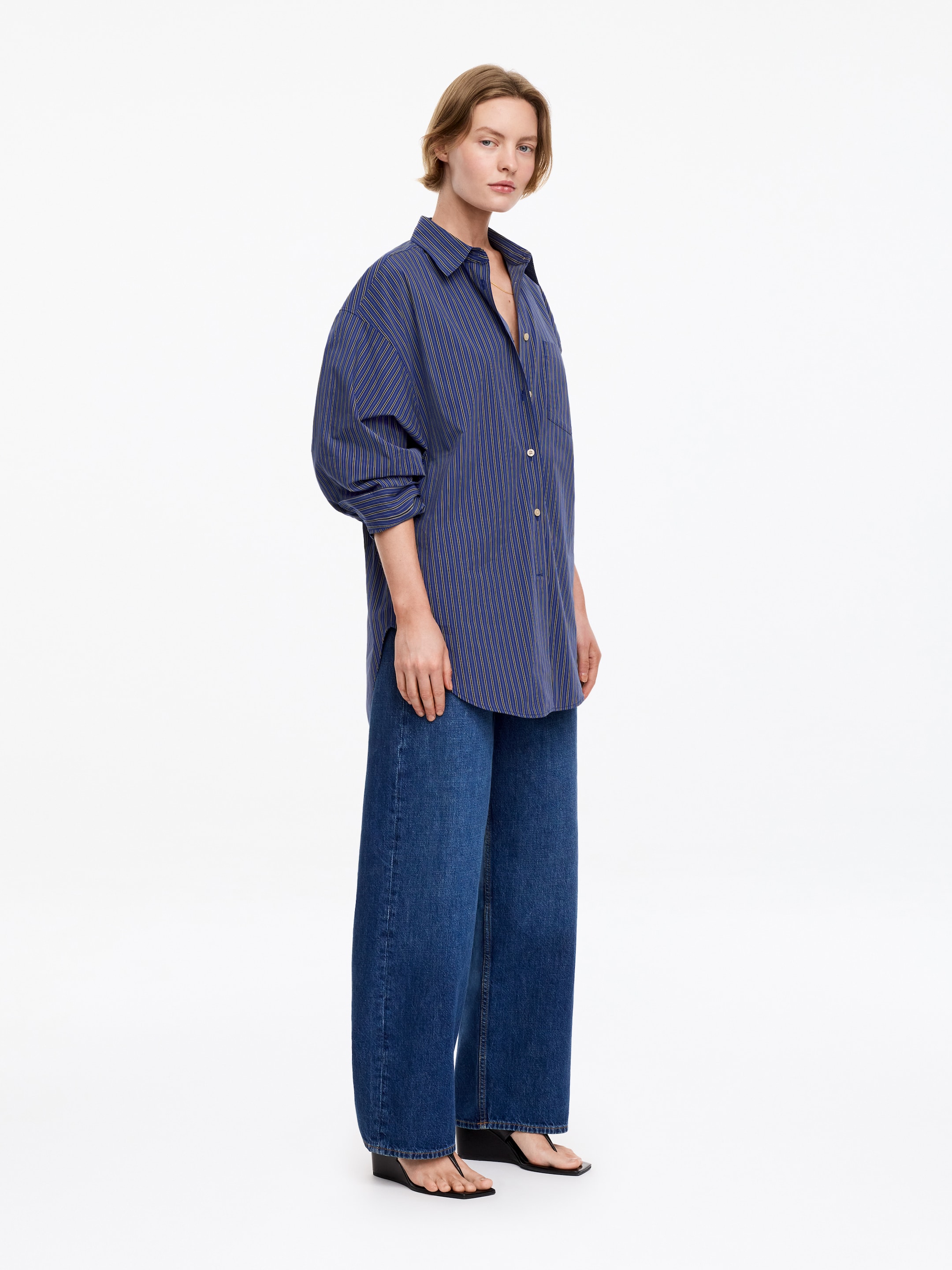 Oversized Batwing Shirt - Blue - Oversized - women - StillMedia/Lookbook - 2