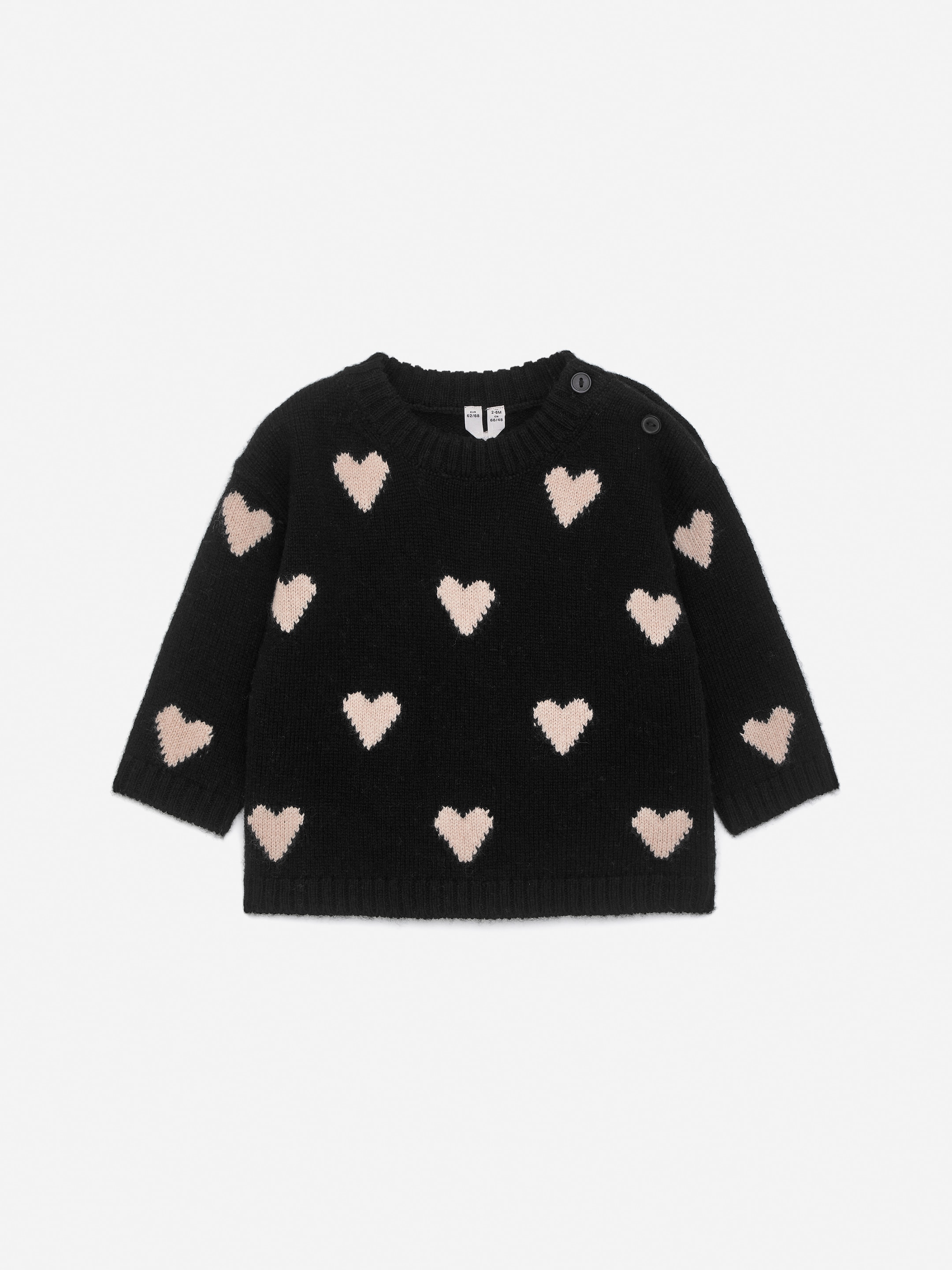 Visa större bild: Intarsiastickad tröja - Svart/beige - BARN | H&M SE 1