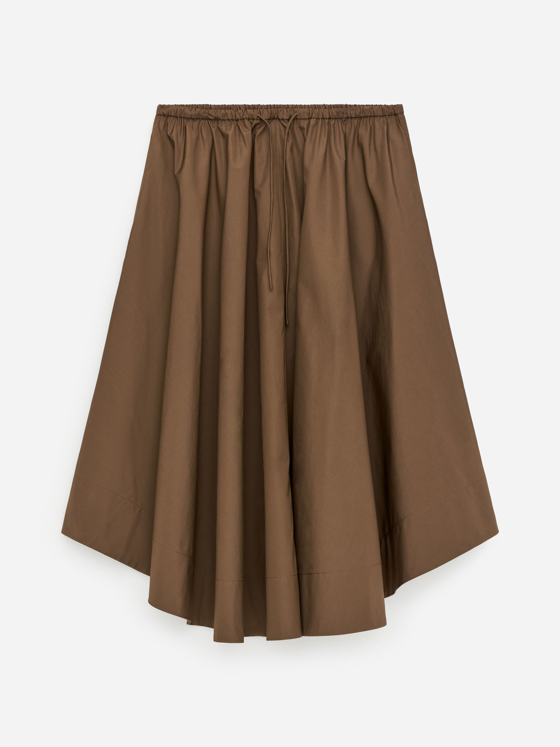 Wide Cotton Skirt - Brown - Regular fit - Women - StillMedia/DescriptiveStillLife - 2