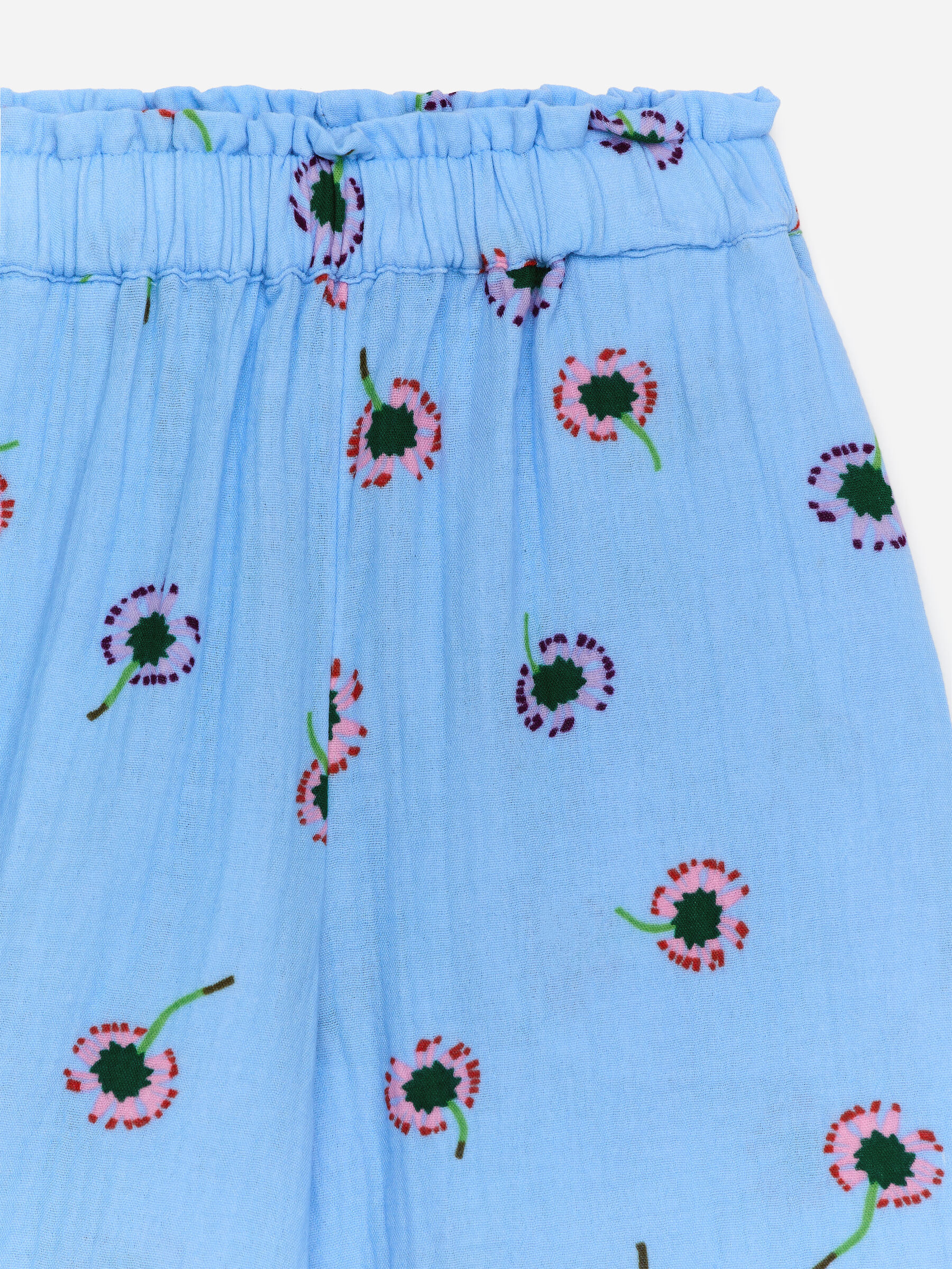 Pantalon décontracté en mousseline de coton - Bleu clair/Fleurs - Relaxed fit - Enfant - StillMedia/DescriptiveDetail - 3