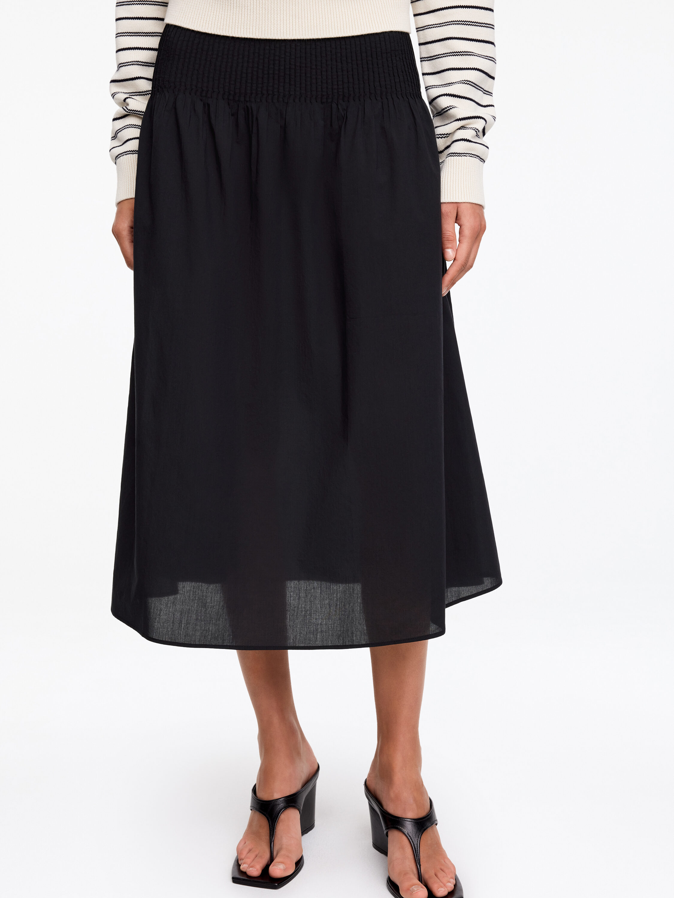 Pin Tuck Voile Skirt – Black – Women – ARKET GB