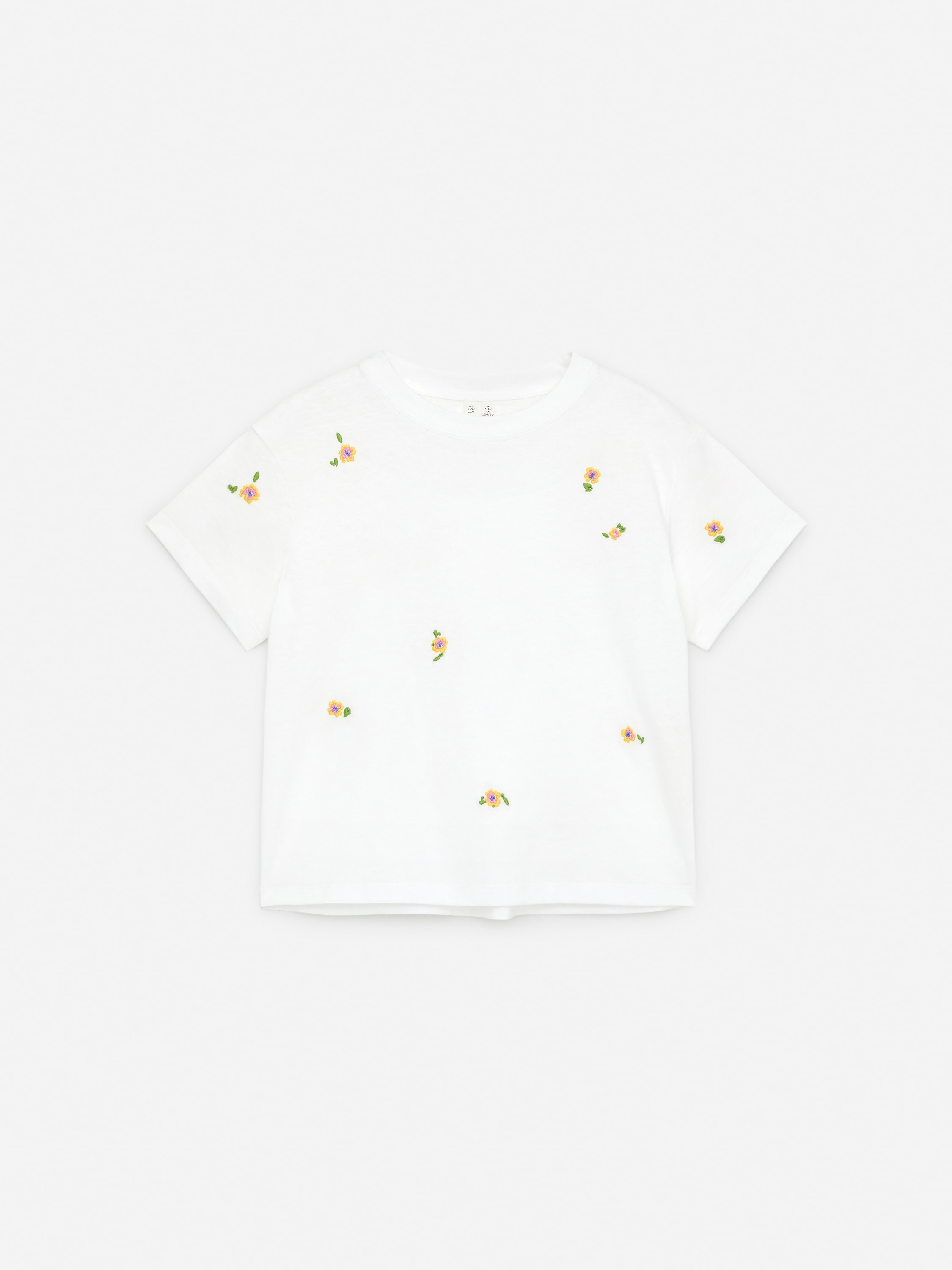 Wide-Fit T-Shirt – White/Floral Embroidery – ARKET EU
