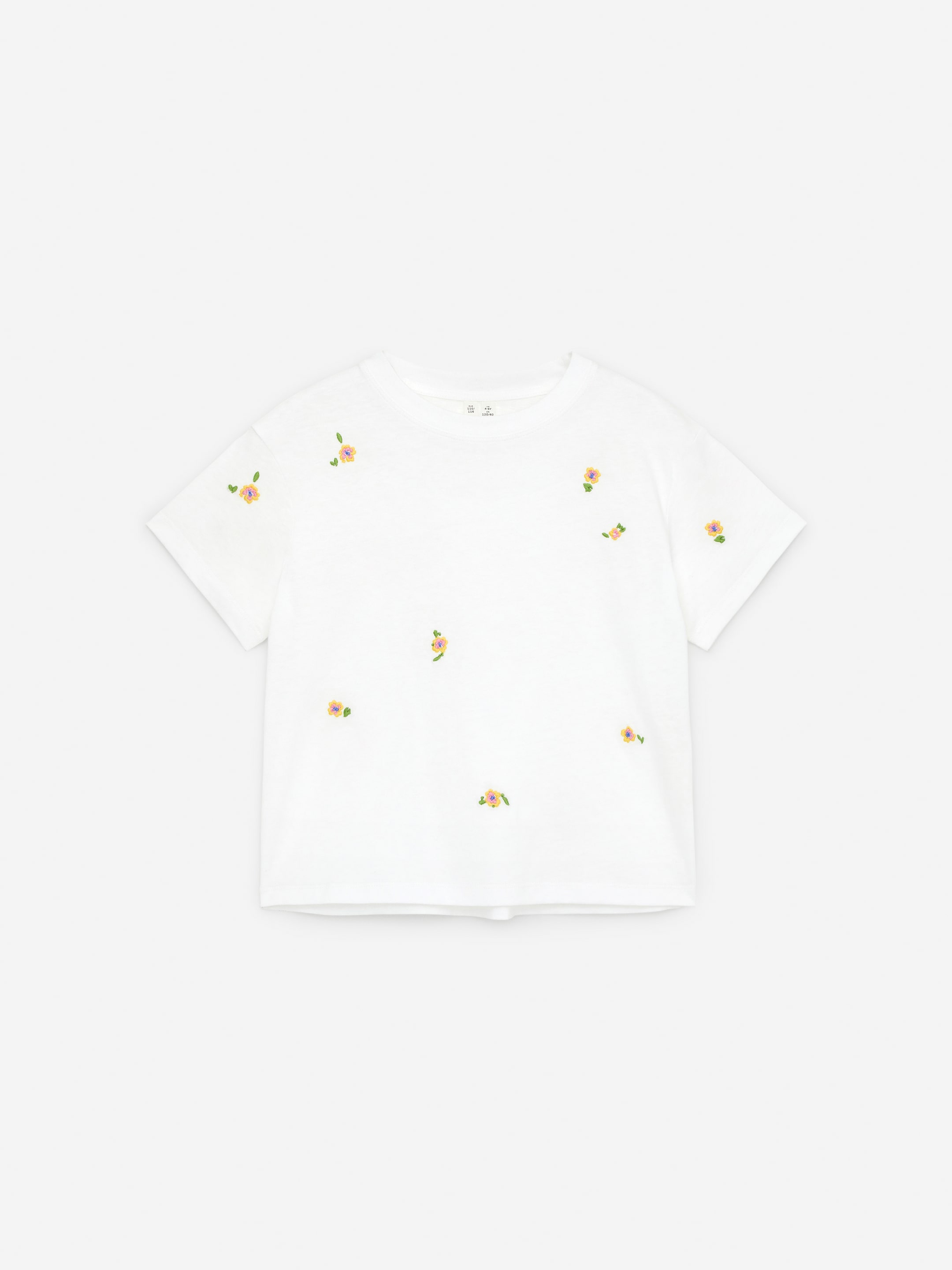 Ver imagen más grande: Camiseta de corte ancho - Blanco/bordado floral - NIÑOS | H&M ES 1