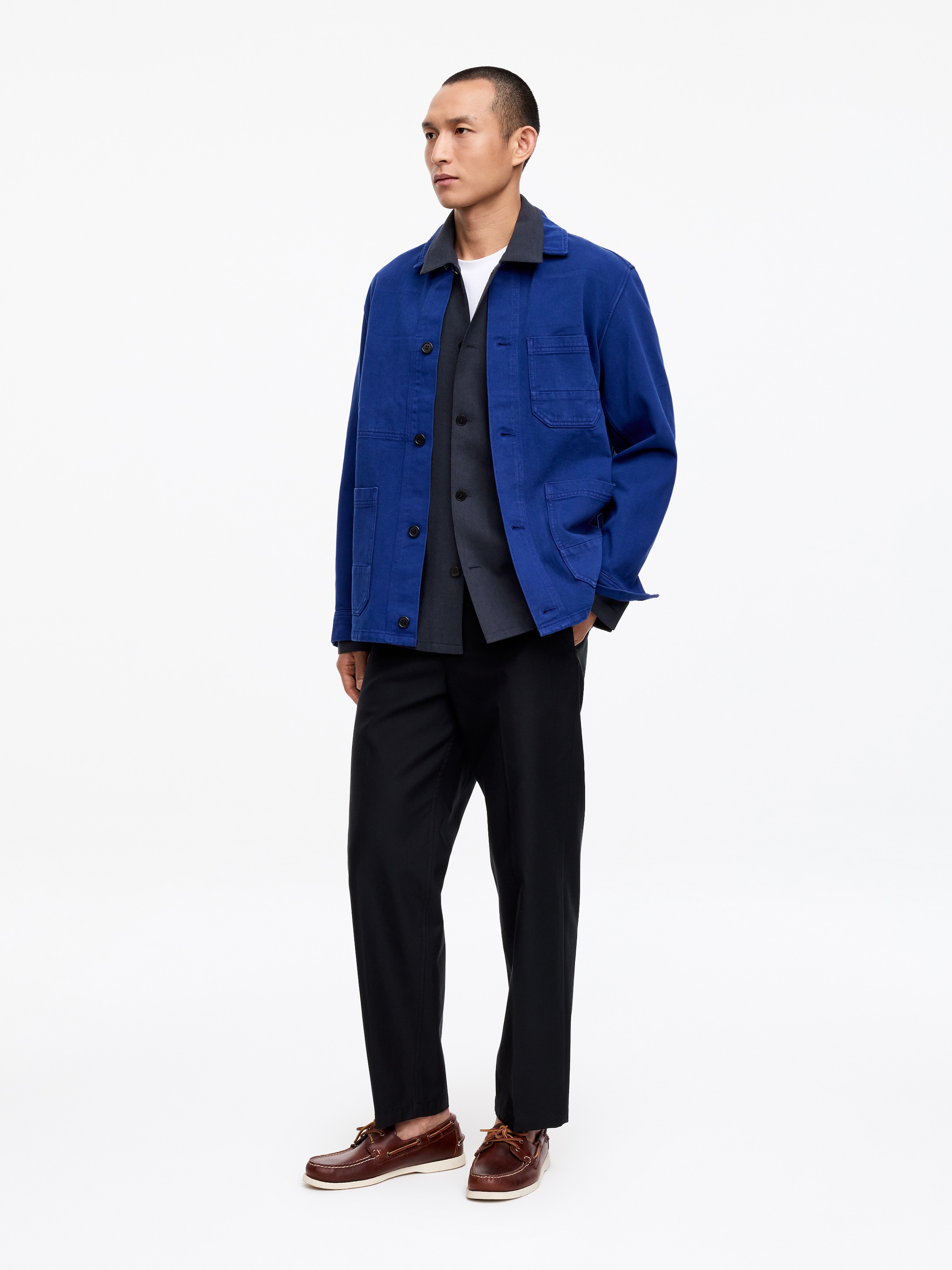Tencel Blend Canvas Overshirt - Dark Blue - Relaxed fit - Men - StillMedia/Lookbook - 4