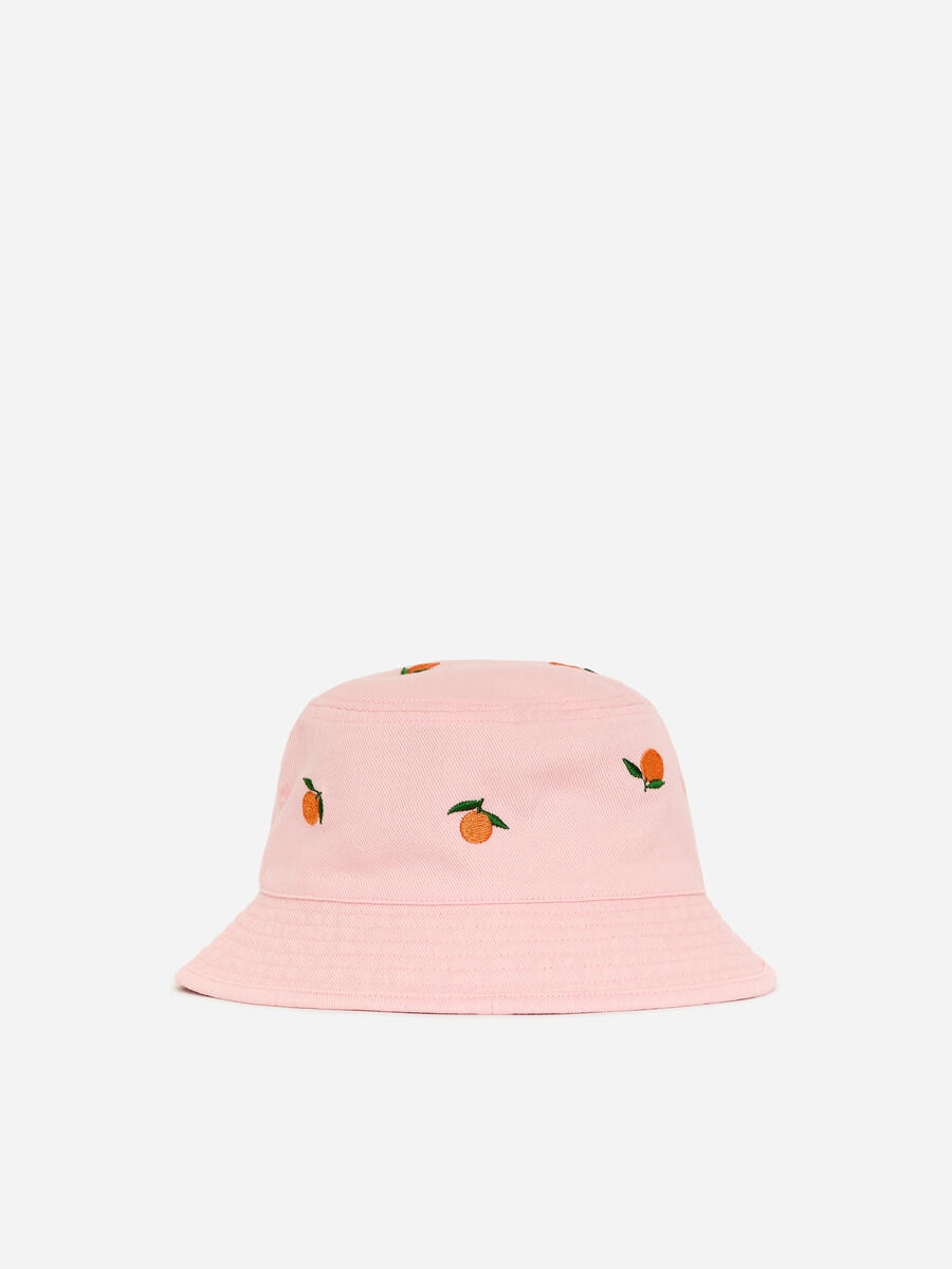 ARKET Girls  Embroidered Bucket Hat Pink,  size 86/110