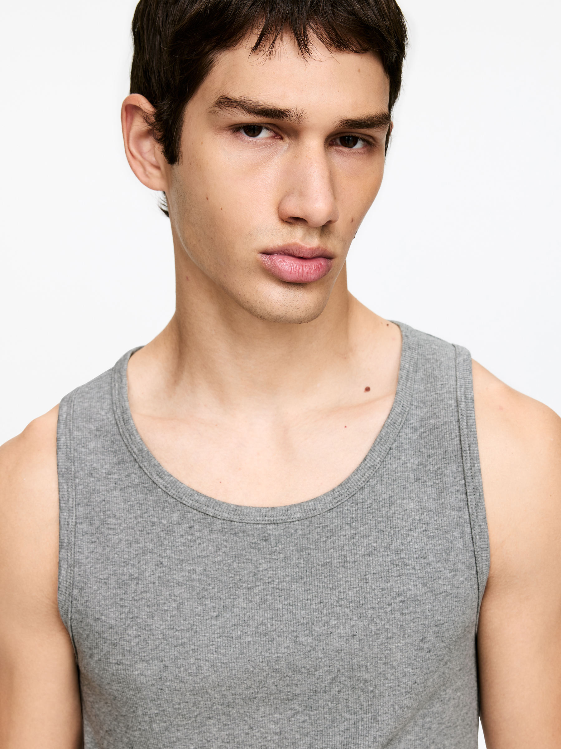 Ribbat linne, 2-pack - Grå - Regular fit - Men - StillMedia/Lookbook - 8