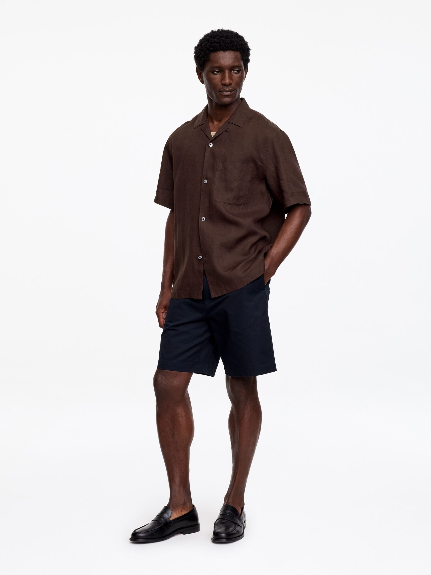 Relaxed Linen Resort Shirt - Brown - Relaxed fit - Men - StillMedia/Lookbook - 2