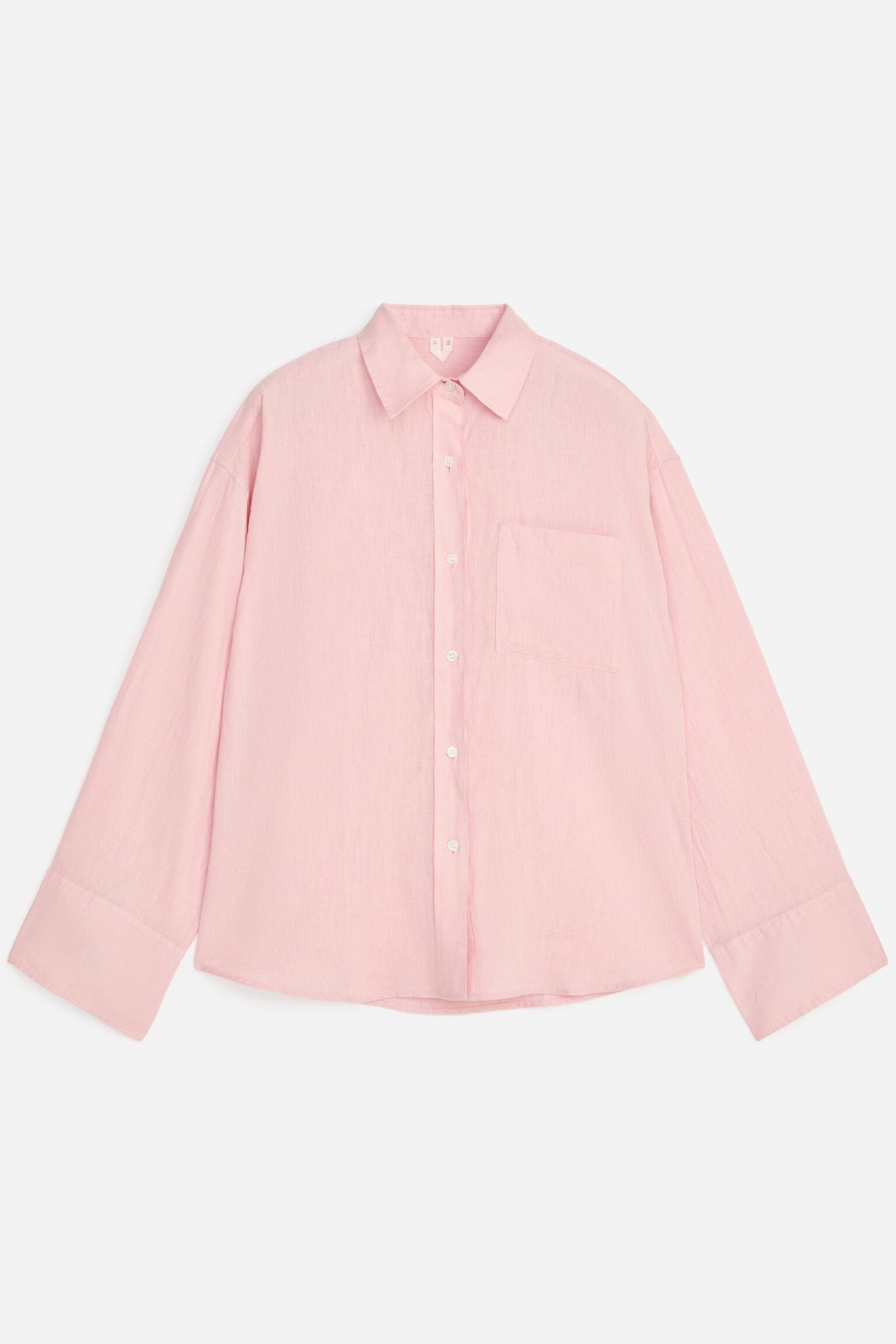 Camicia in lino - Rosa polvere/Nero - 1